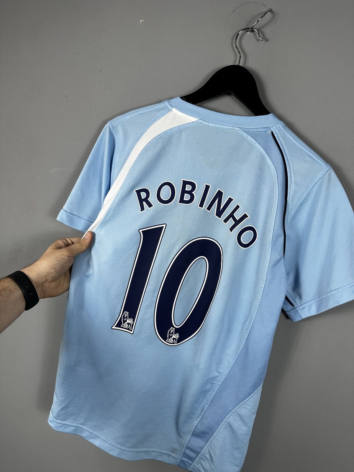 Le Coq Sportif Robinho Manchester City 2008 2009 soccer jersey shirt Size US M / EU 48-50 / 2 - 6 Thumbnail