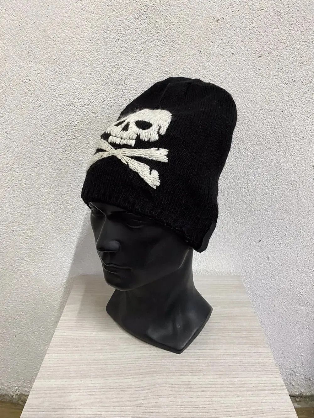 Vintage Japanese Brand Glad New Embroidery Skull Big Logo Beanie Hat Size ONE SIZE - 3 Thumbnail