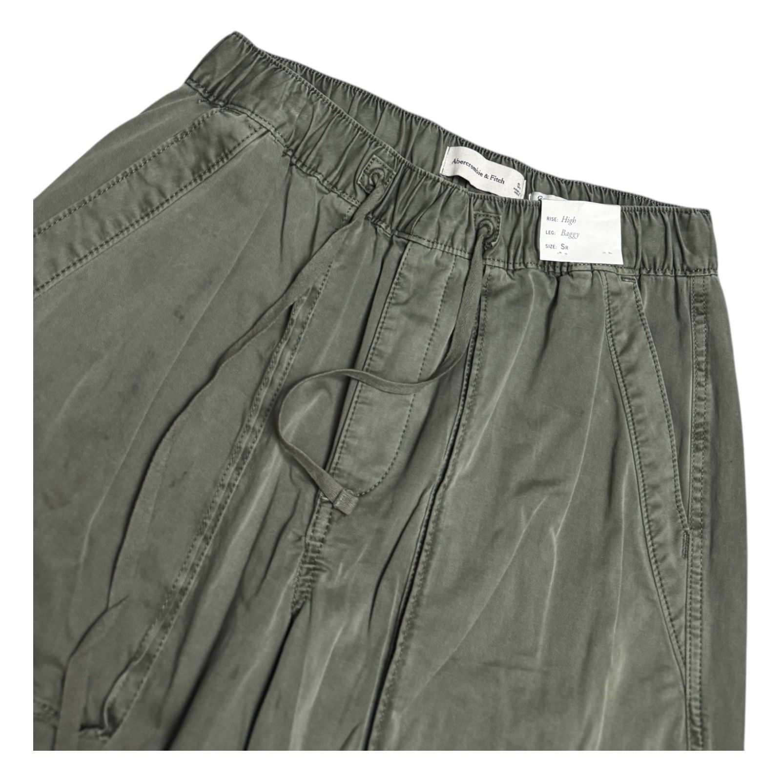 Abercrombie & Fitch ABERCROMBIE & FITCH High Rise BAGGY Cargo Wide Pants NWT S Size 28" / US 6 / IT 42 - 4 Thumbnail