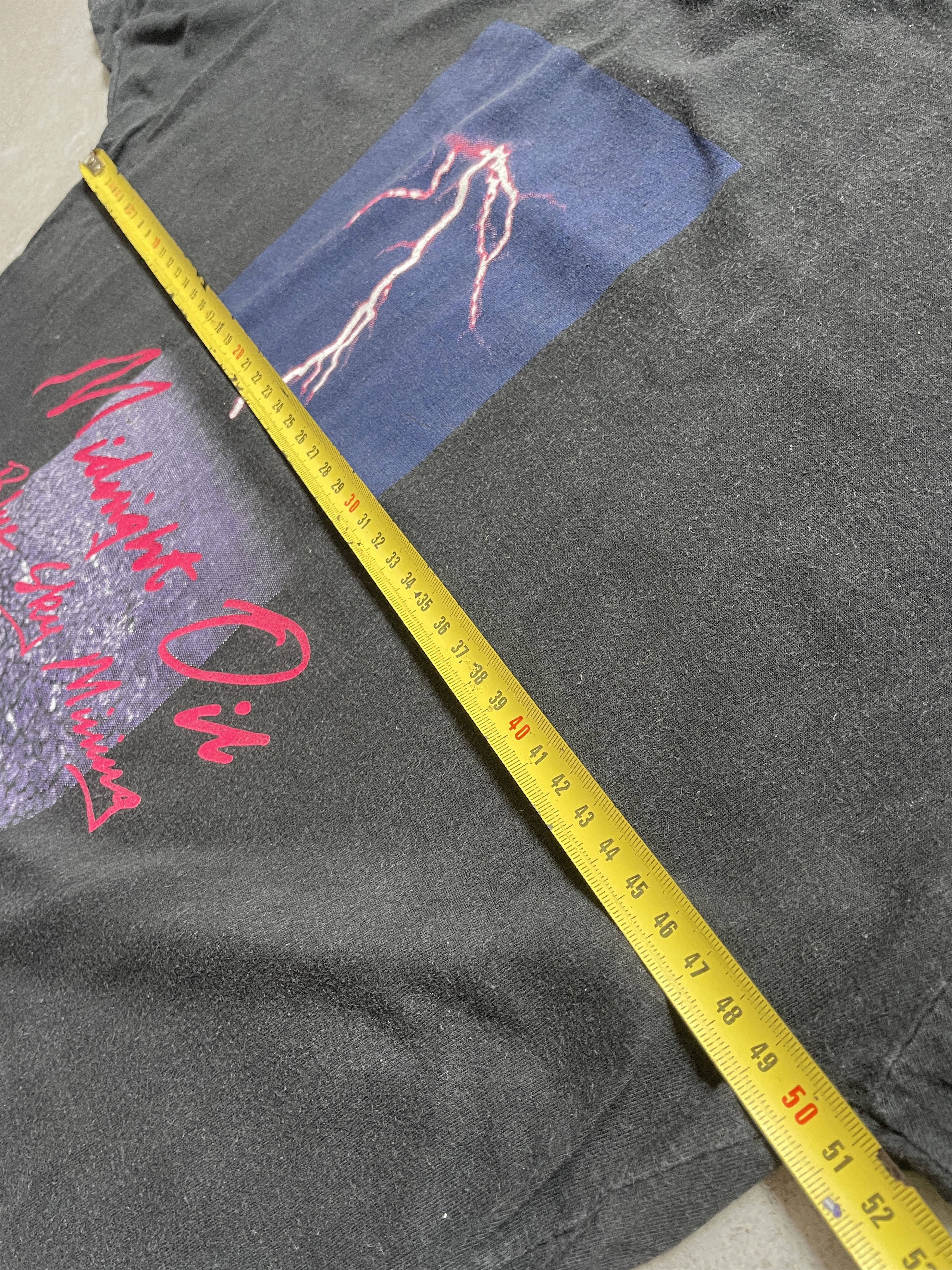 Band Tees VINTAGE 1990 MIDNIGHT OIL BLUE SKY MINING BLACK WASHED TEE Size US L / EU 52-54 / 3 - 9 Thumbnail