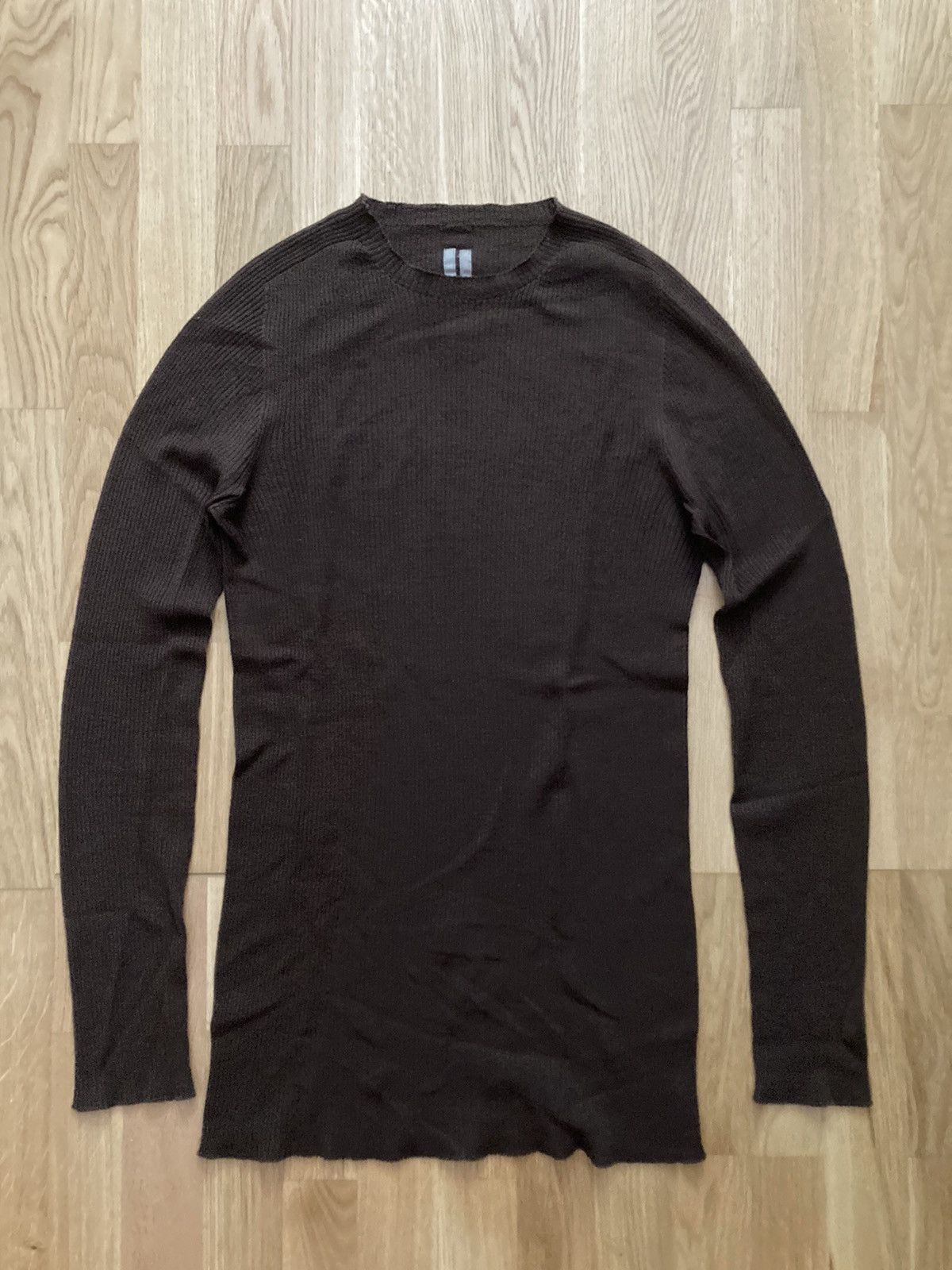Rick Owens F/W 23 "LUXOR" Ribbed Brown Wool Sweater Rick Owens L Size US L / EU 52-54 / 3 - 2 Thumbnail