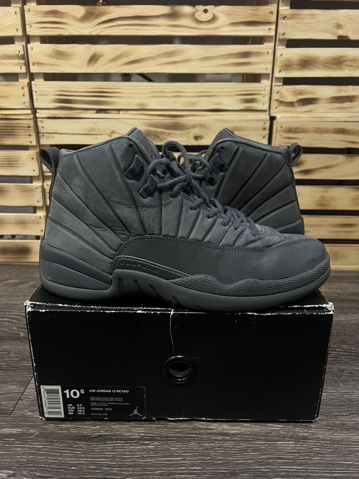 Jordan Brand Air Jordan Retro 12 PSNY Dark Grey Size 10.5 130690-003 Size US 10.5 / EU 43-44 - 2 Thumbnail