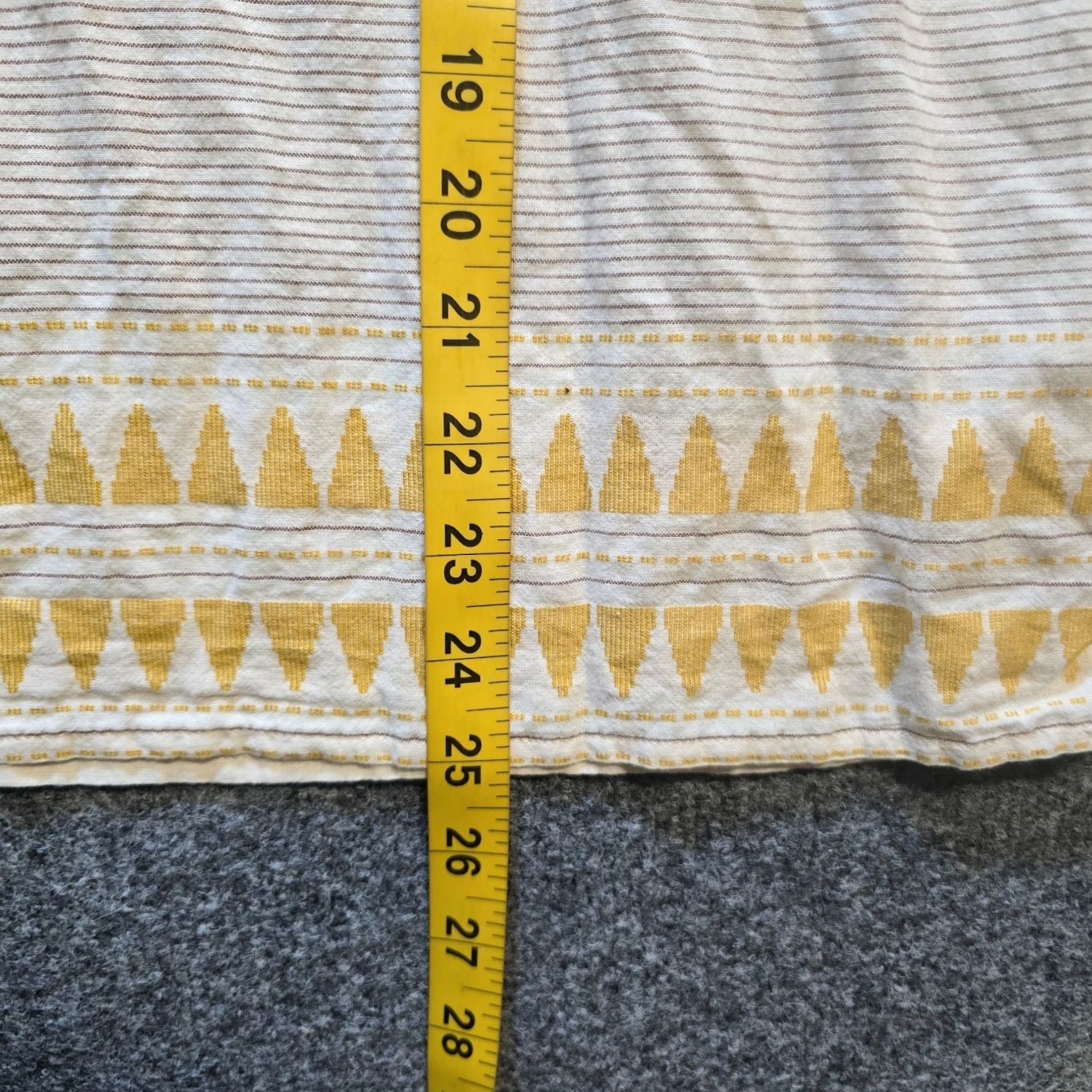 J. Jill J. Jill Top Womens M Tan Yellow Striped Flare Sleeve Cotton Boho Casual Shirt Size M / US 6-8 / IT 42-44 - 6 Thumbnail