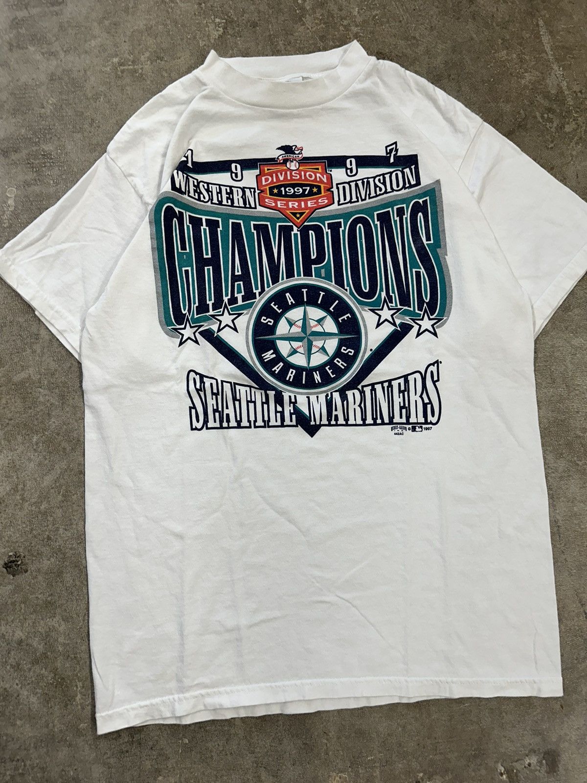 MLB Vintage 90s Seattle Mariners Division Champs MLB T-Shirt Size US L / EU 52-54 / 3 - 3 Thumbnail