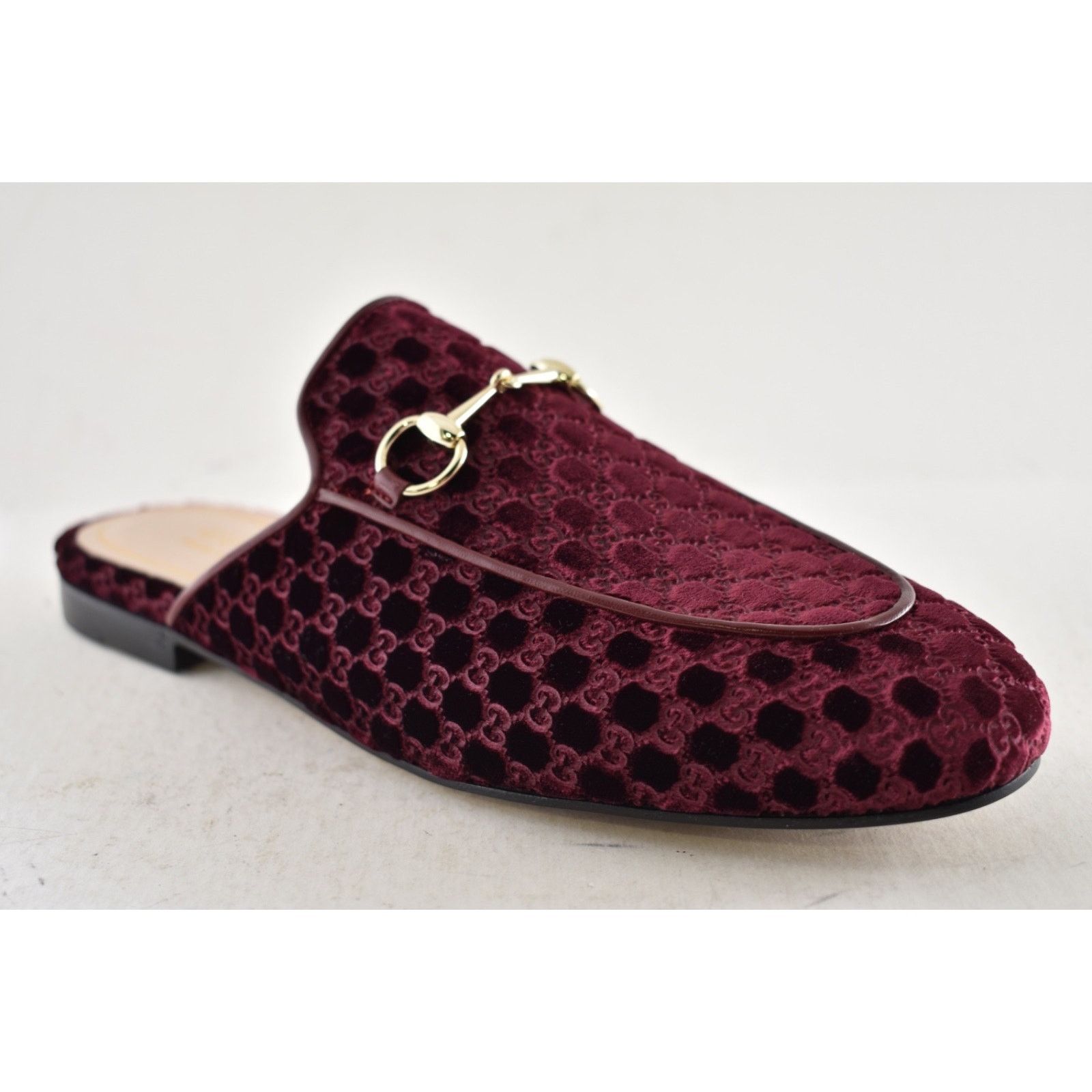 Gucci Gucci Princetown Velvet GG Logo Red Loafer Mule Flat 39.5 Size US 9.5 / IT 39.5 - 6 Thumbnail