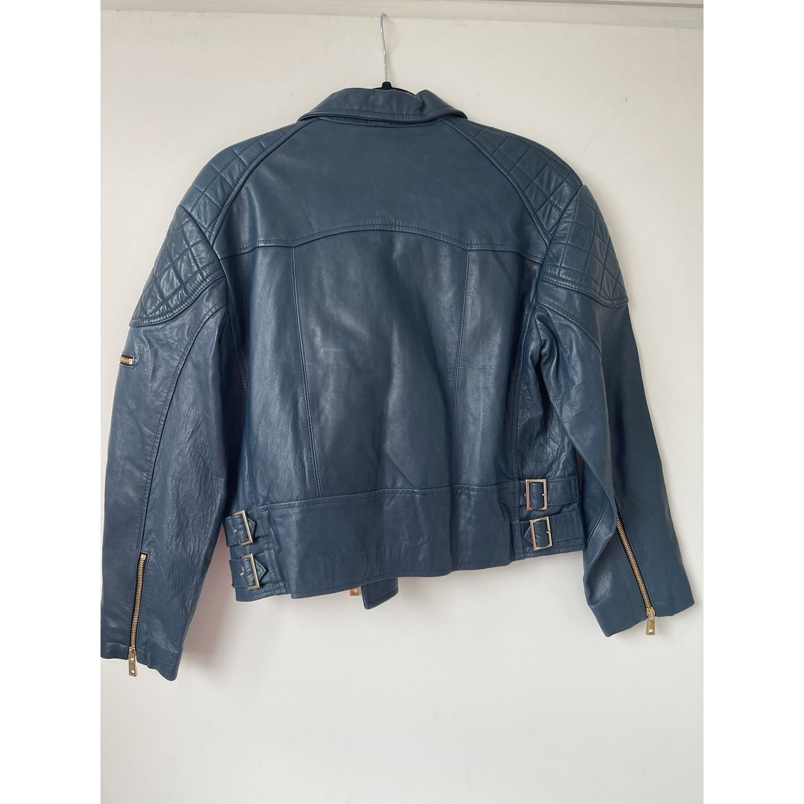 Giorgio Brato Giorgio Brato Boxy Biker Leather Jacket Topazio Blue IT42 NW Size M / US 6-8 / IT 42-44 - 5 Thumbnail