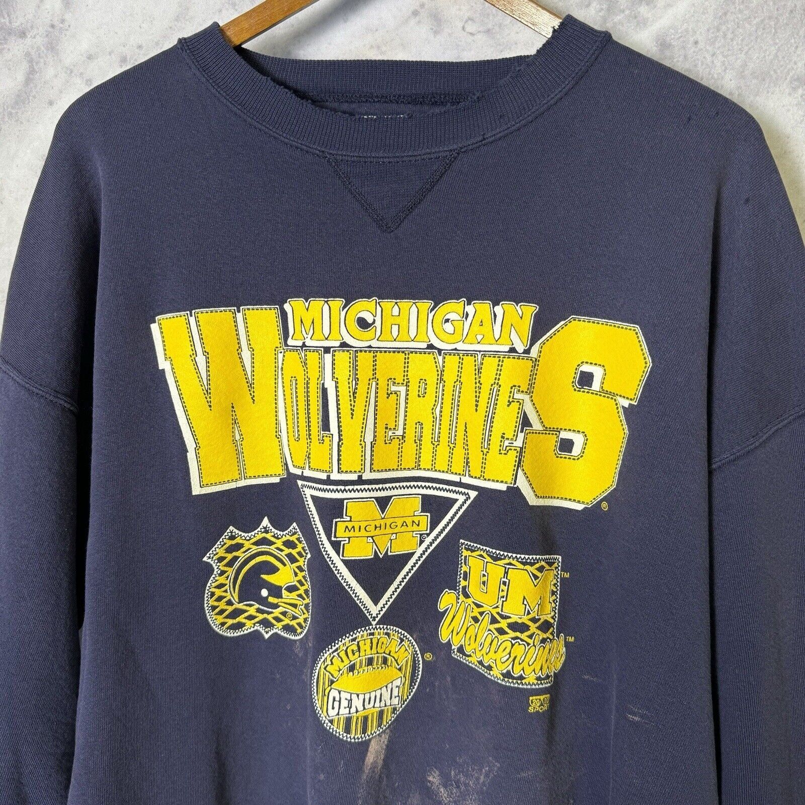 Vintage Vintage Michigan Wolverines Sweatshirt Mens XL Blue Crew Nec Size US XL / EU 56 / 4 - 4 Thumbnail