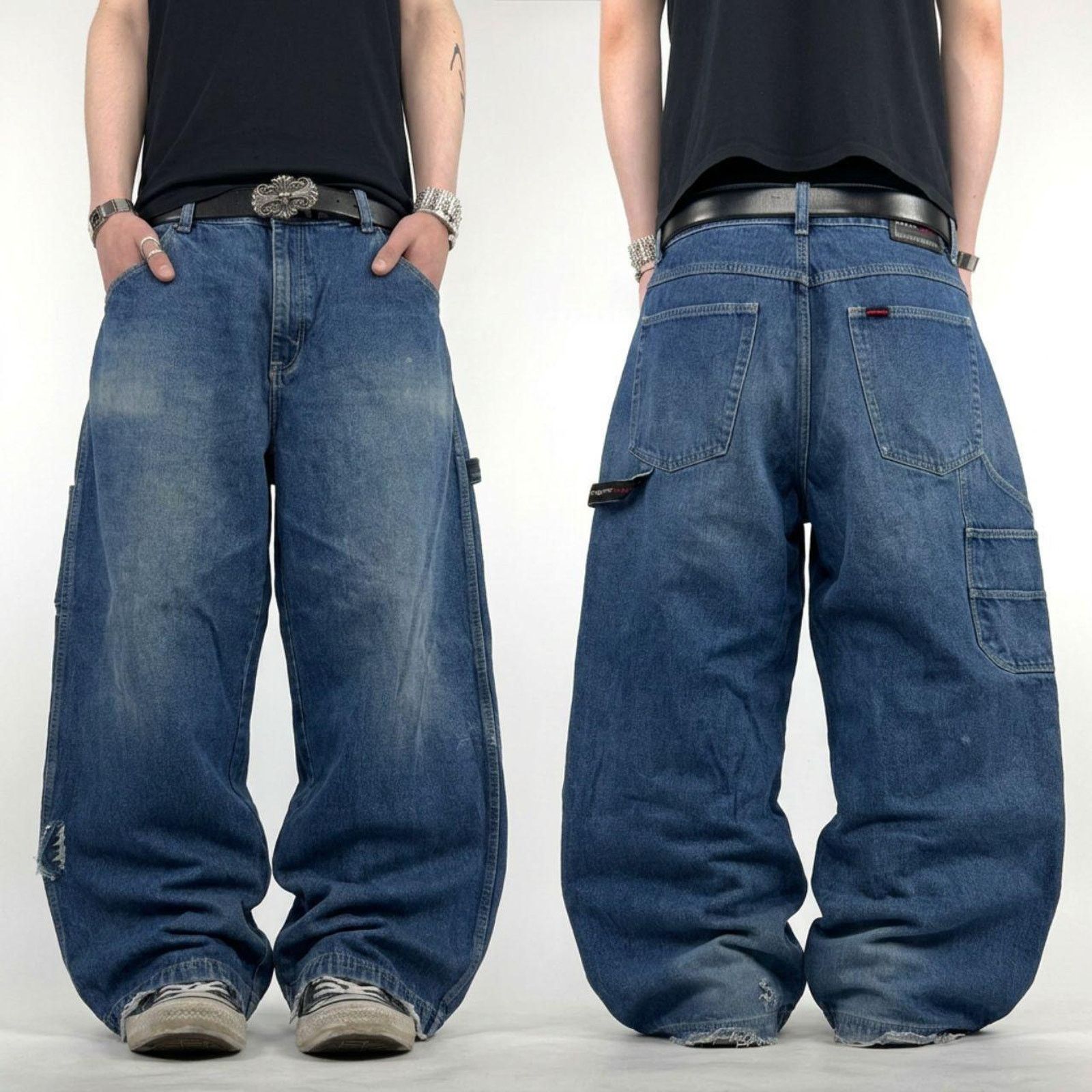 00s anchor blue バギーデニム 極太 古着 y2k Jnco メンズ 00s anchor 
