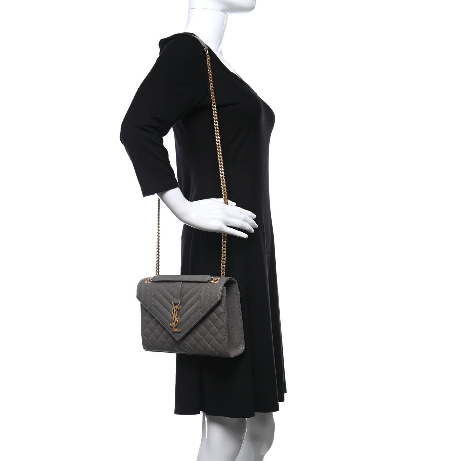 Saint Laurent Paris o1b1hav110225 Size: OS / Envelope Medium Shoulder Bag Grey Size ONE SIZE - 3 Thumbnail