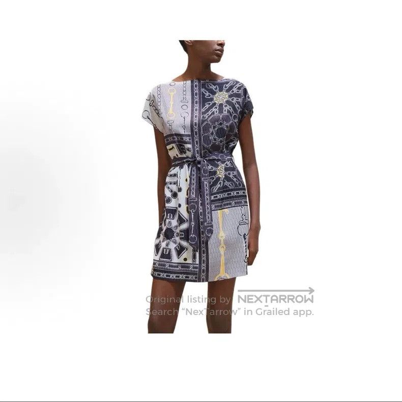 Hermes Hermes Silk Print Wrap Dress with Belt Size XS / US 0-2 / IT 36-38 - 6 Thumbnail