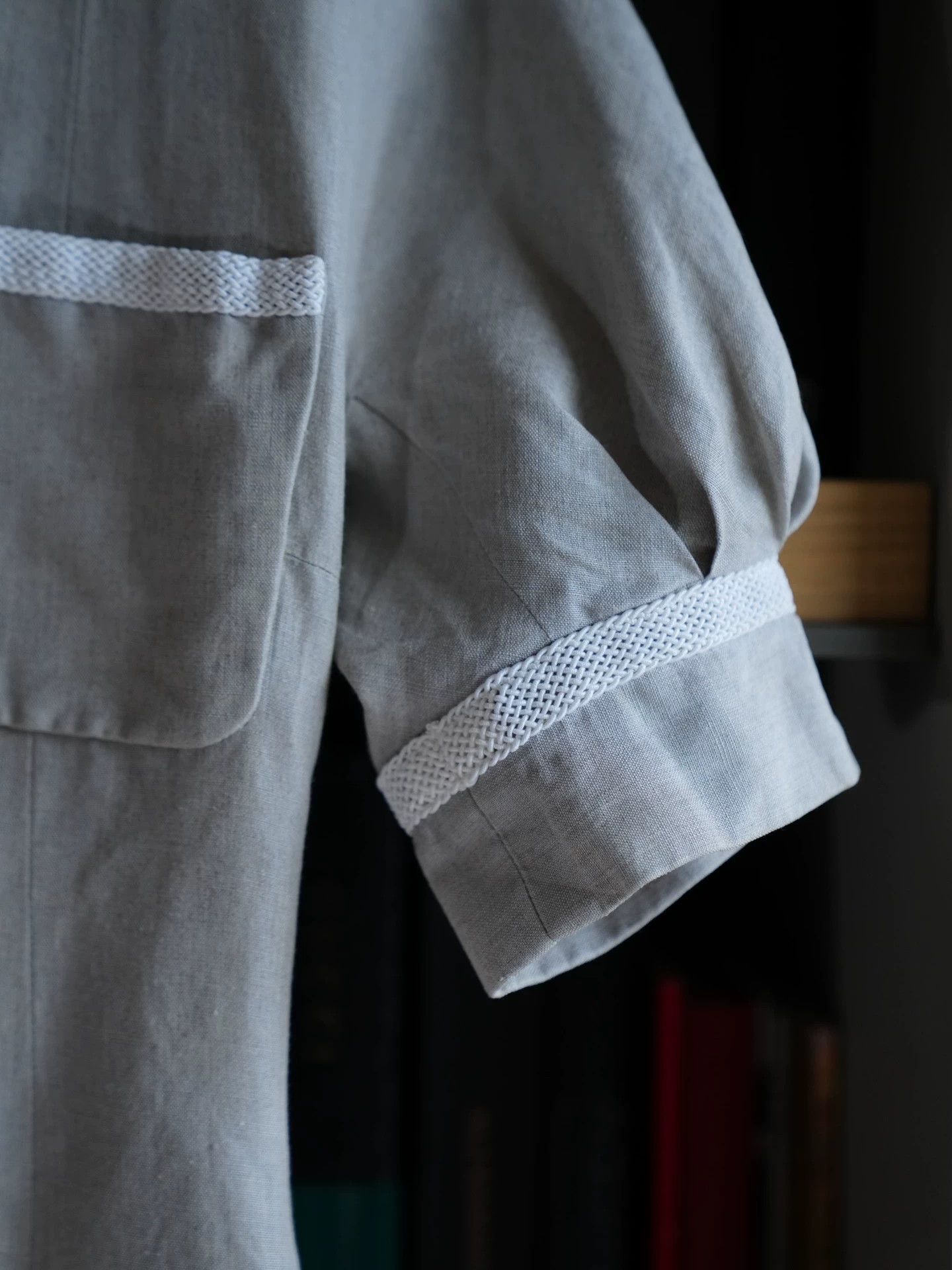 Chanel Chanel Vintage Gray Trimmed Linen Dress FR38 S/M Size S / US 4 / IT 40 - 6 Thumbnail