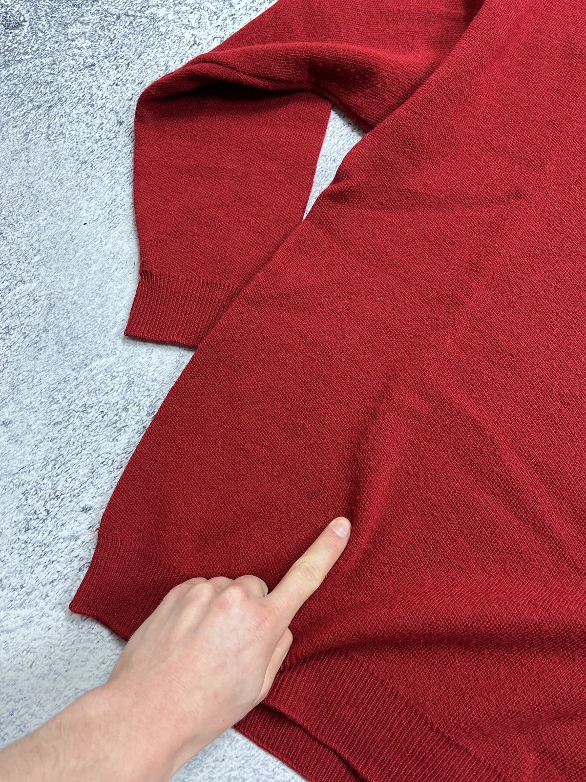 Lacoste × Vintage Vintage Lacoste Red Wool Knit Sweater Size US L / EU 52-54 / 3 - 8 Thumbnail