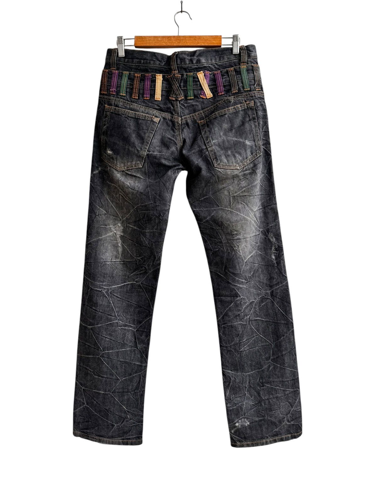 Japanese Brand × Le Grande Bleu (L.G.B.) 🔥Japanese Brand Nylaus Double Waist Distressed Jeans Size US 32 / EU 48 - 3 Thumbnail
