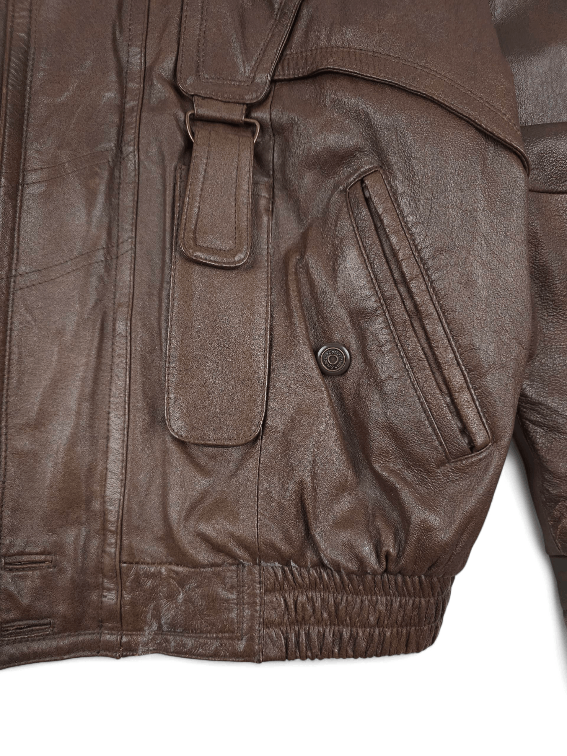 Vintage 💎 90's Vintage Leather Utility Bomber Biker Jacket L Size US L / EU 52-54 / 3 - 6 Thumbnail