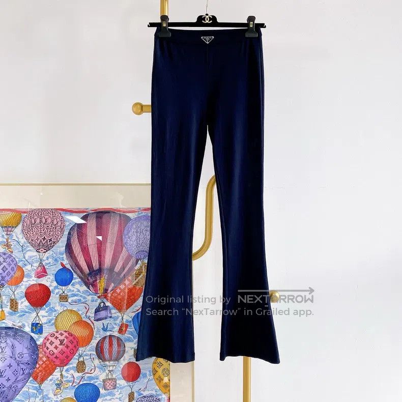 Prada Prada Dark-coloured elastic pants Size 26" / US 2 / IT 38 - 1 Thumbnail