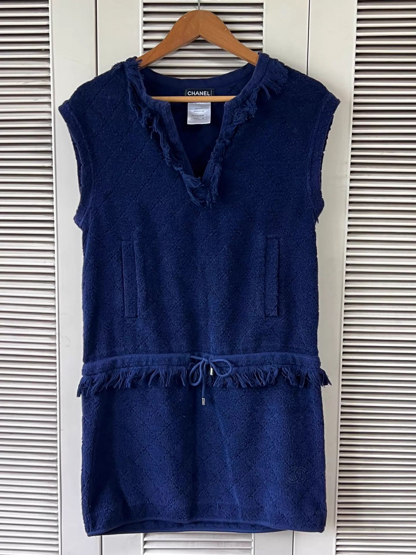 Chanel Chanel Dark Blue Tassel V-Neck Dress 36 Size XS / US 0-2 / IT 36-38 - 1 Thumbnail