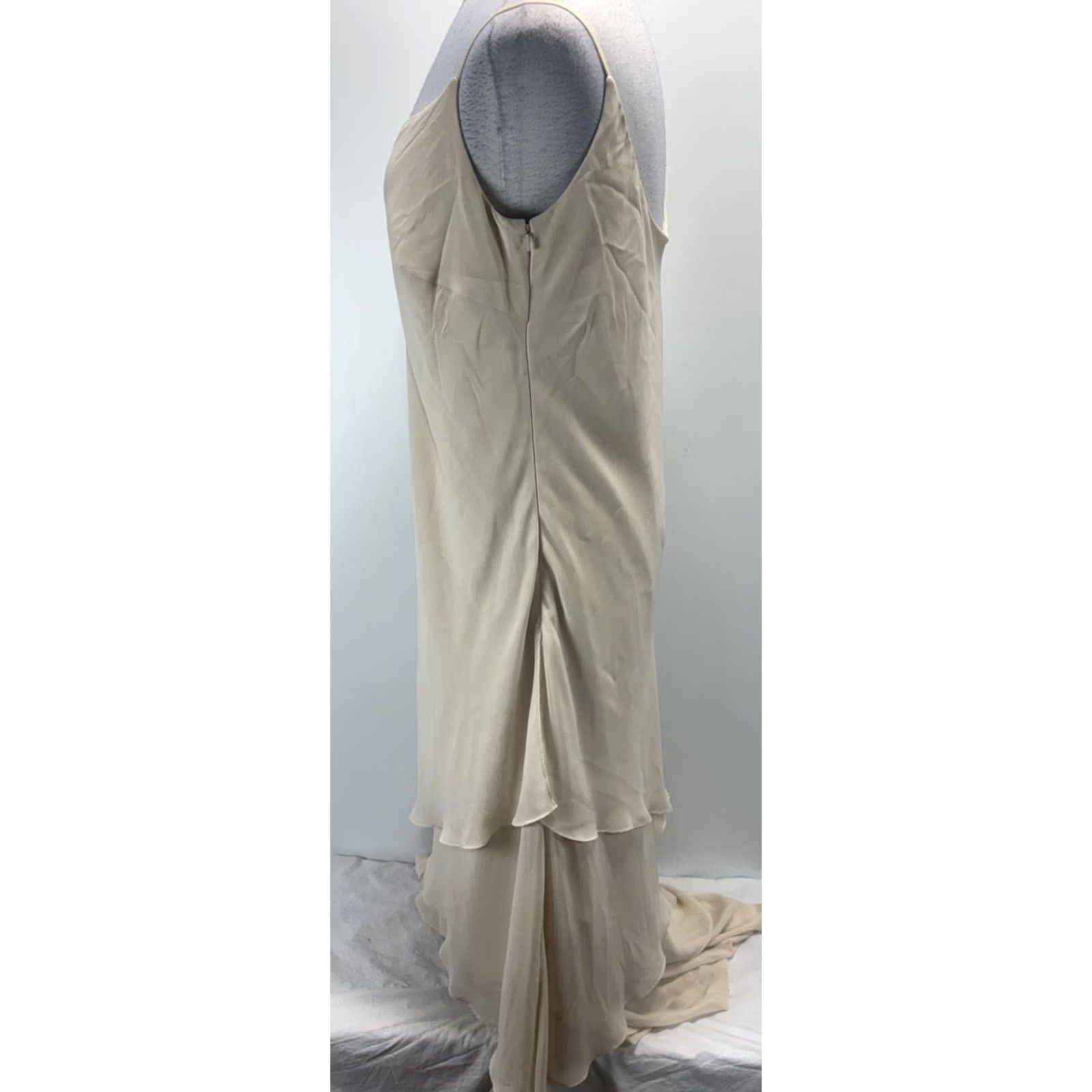 Vintage VINTAGE? No. Caterina Collection Layered Chiffon Maxi Dress Women’s 20 Plus Beige Ethereal Size 3XL / US 20-22 - 2 Thumbnail