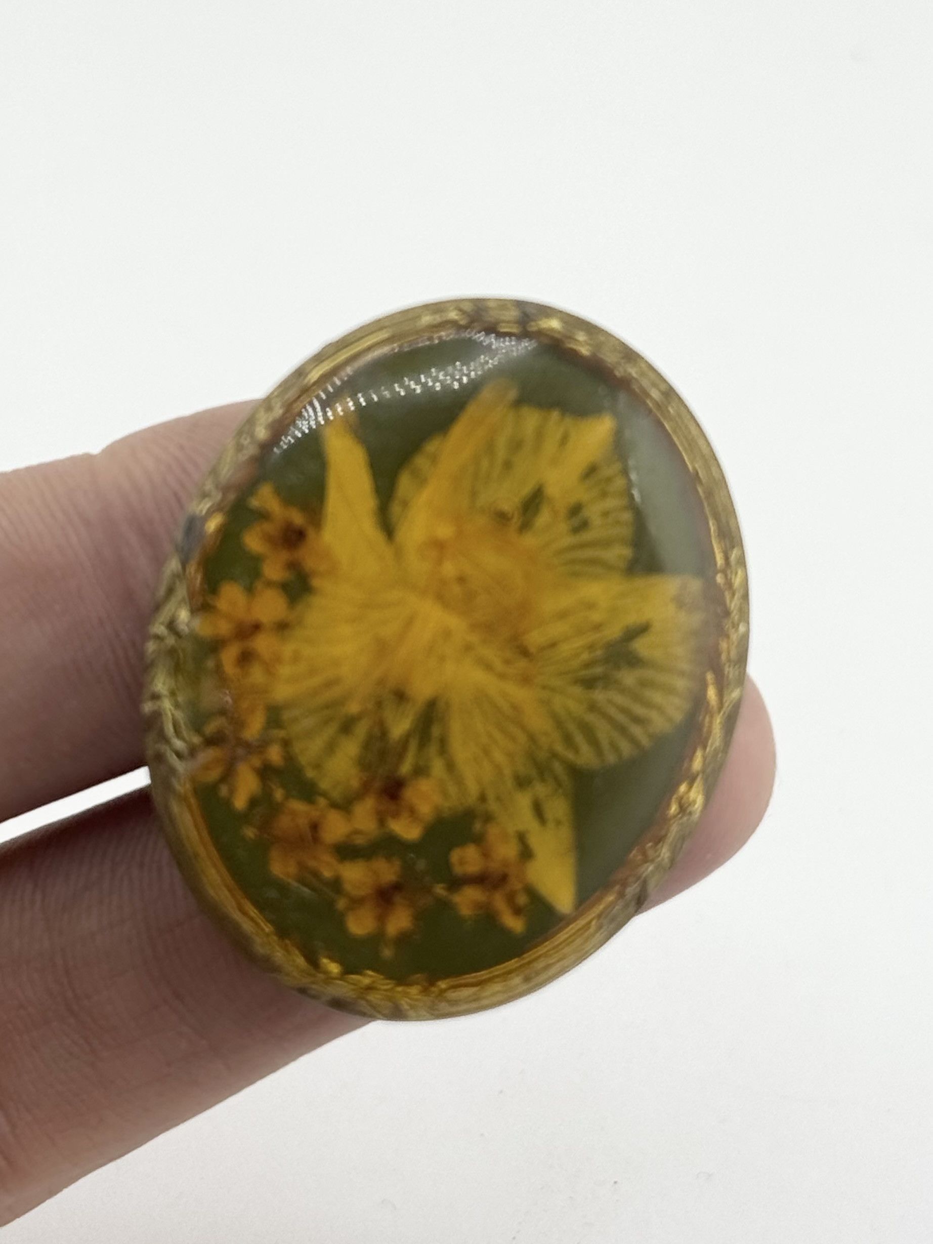 Vintage Vintage hand pressed flower brooch pin Size ONE SIZE - 2 Thumbnail