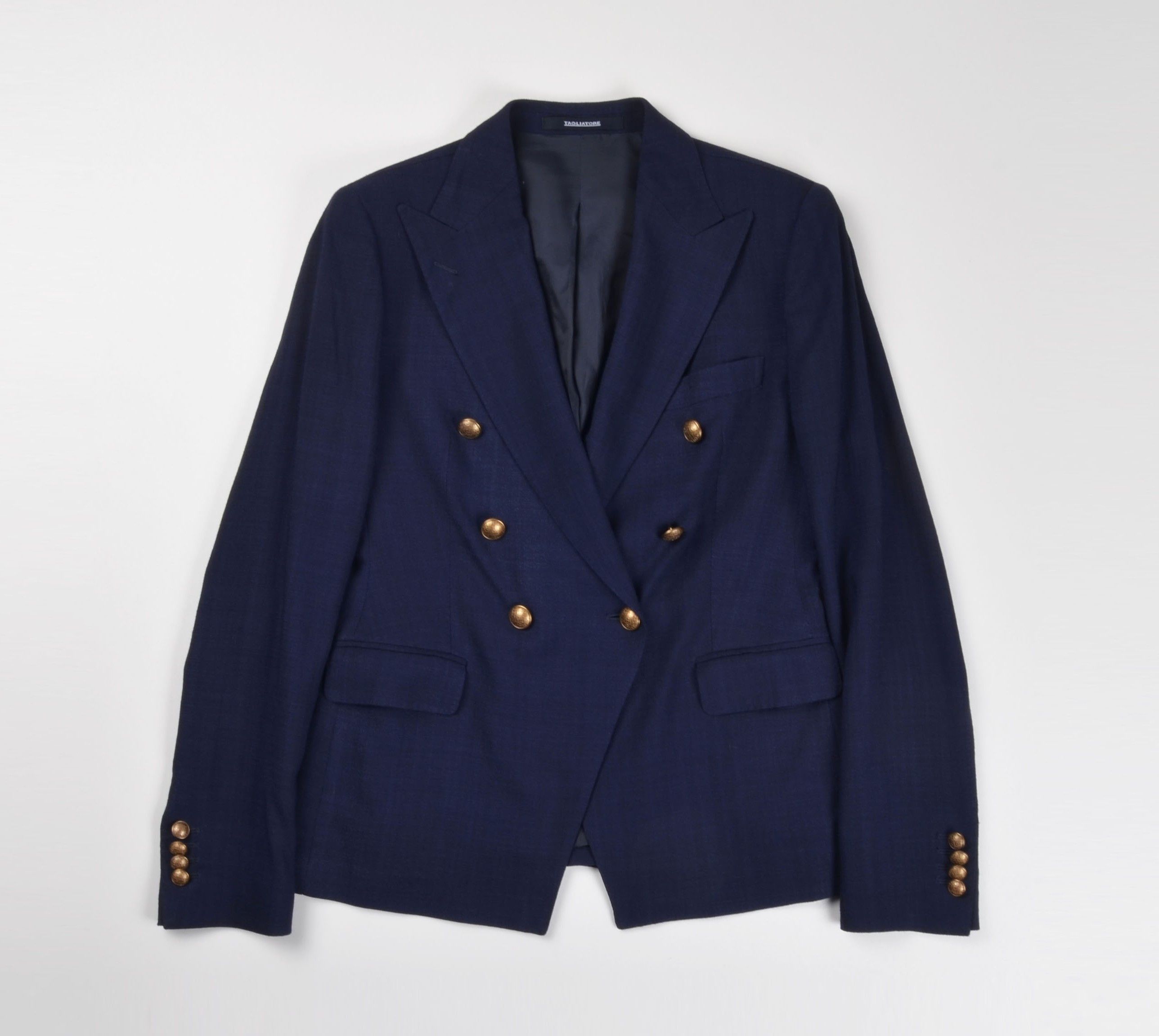 Tagliatore Tagliatore Double Breasted Blue Gold Buttons Blazer Jacket Size M / US 6-8 / IT 42-44 - 4 Thumbnail