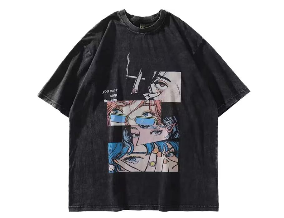 Japanese Brand Distressed Oversized Anime Eyes Size US L / EU 52-54 / 3 - 1 Thumbnail