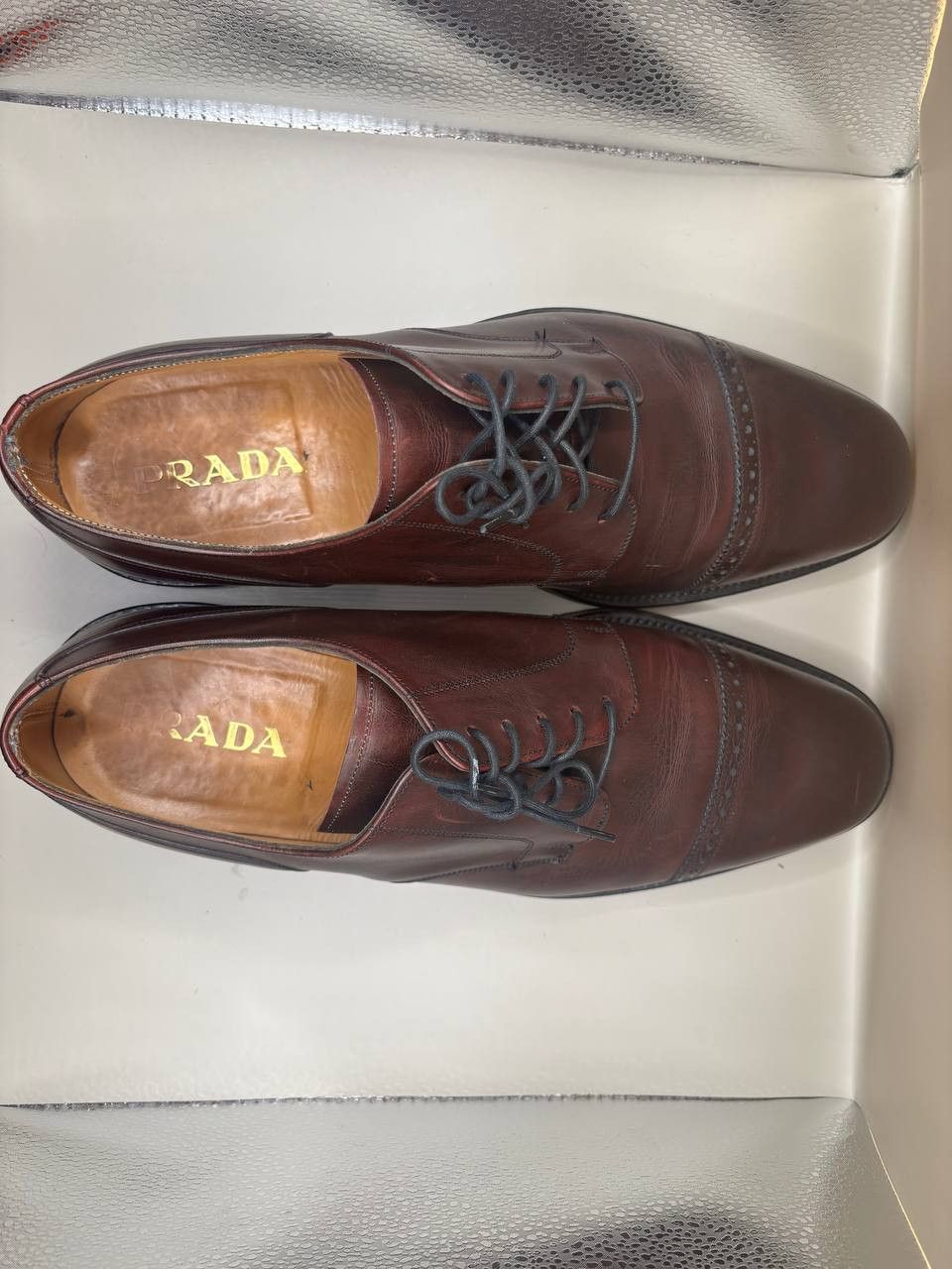 Prada PRADA Made in England Leather Cap-Toe Derby Shoes UK 12 Size US 13 / EU 46 - 11 Thumbnail
