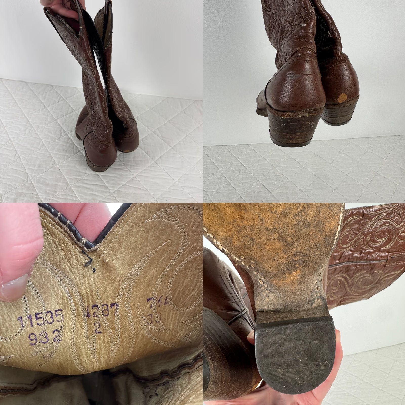 Dan Post VINTAGE Dan Post Brown Leather Western Cowboy Boots Pointed Toe 7.5 A Size US 8 / IT 38 - 8 Thumbnail