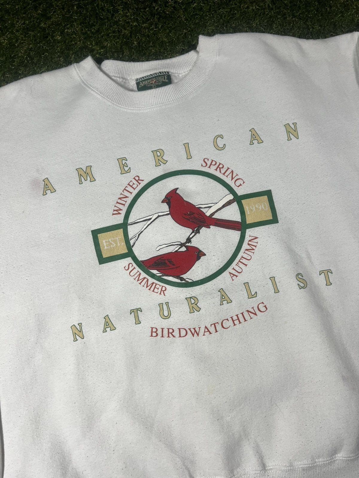 American Eagle Outfitters Vintage 90s American Eagle Nature Cardinal Art Boxy Crewneck Size US XL / EU 56 / 4 - 2 Thumbnail