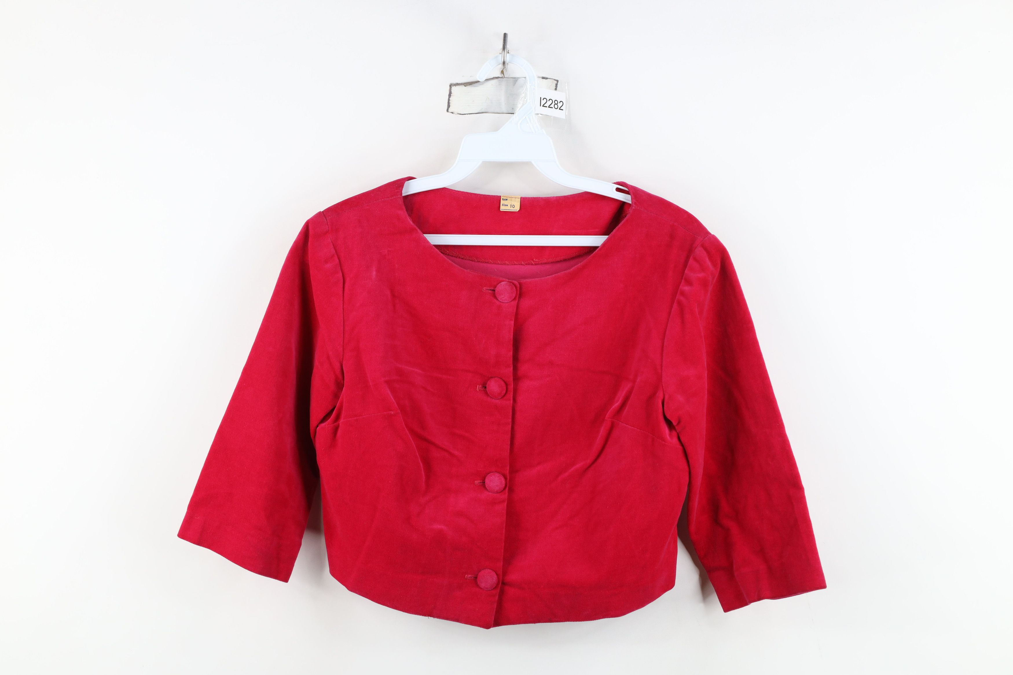 Vintage Vintage 50s Rockabilly Cropped Blazer Suit Jacket Pink USA Size L / US 10 / IT 46 - 1 Thumbnail