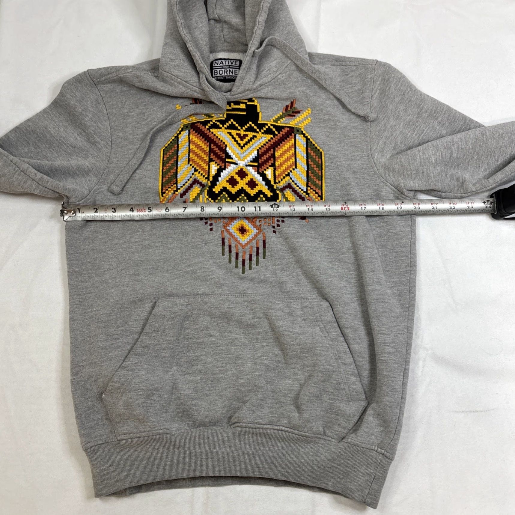 Native Native Borne Pullover Hoodie Men’s Small Gray Thunderbird Embroidery Size US S / EU 44-46 / 1 - 4 Thumbnail