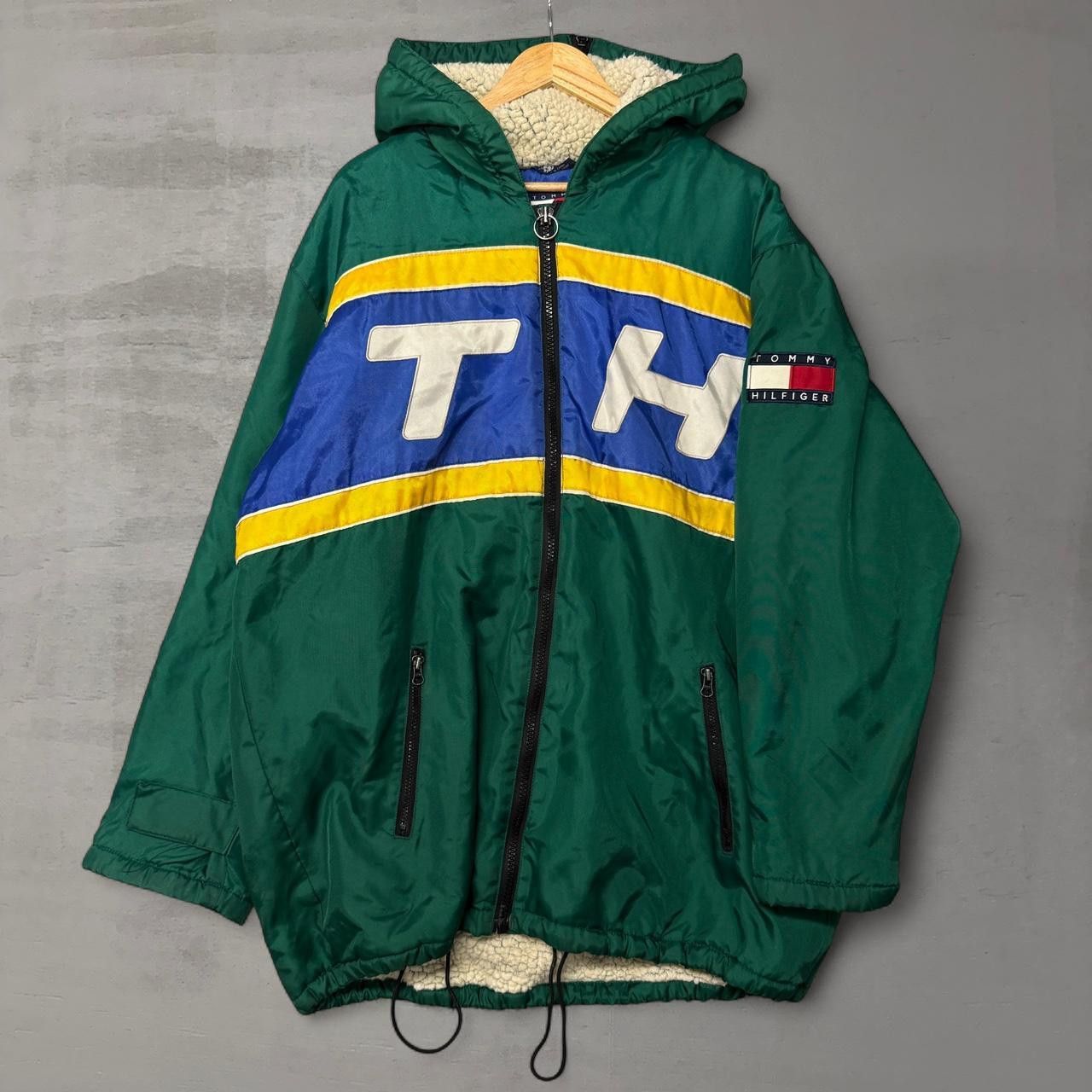 Tommy Hilfiger Tommy Hilfiger Green Y2K Sherpa Lined Zip Up Hood Jacket XL Size US XL / EU 56 / 4 - 1 Thumbnail
