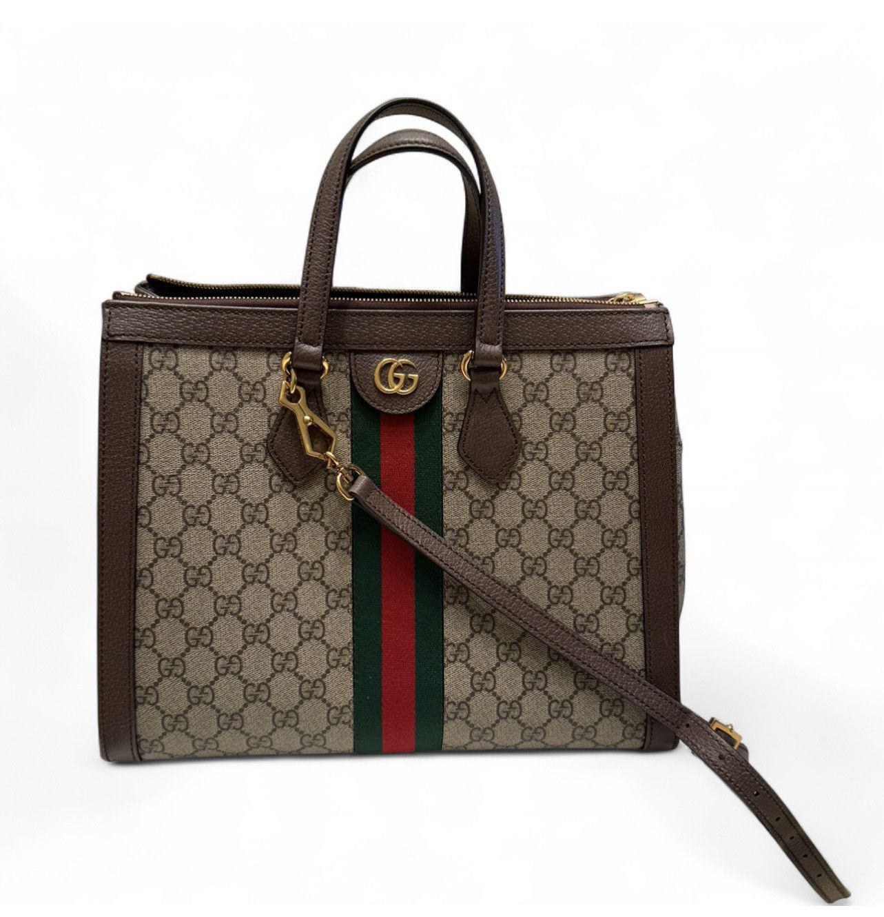 Gucci Gucci Monogram GG Supreme Ophidia Handle Bag Size ONE SIZE - 2 Thumbnail