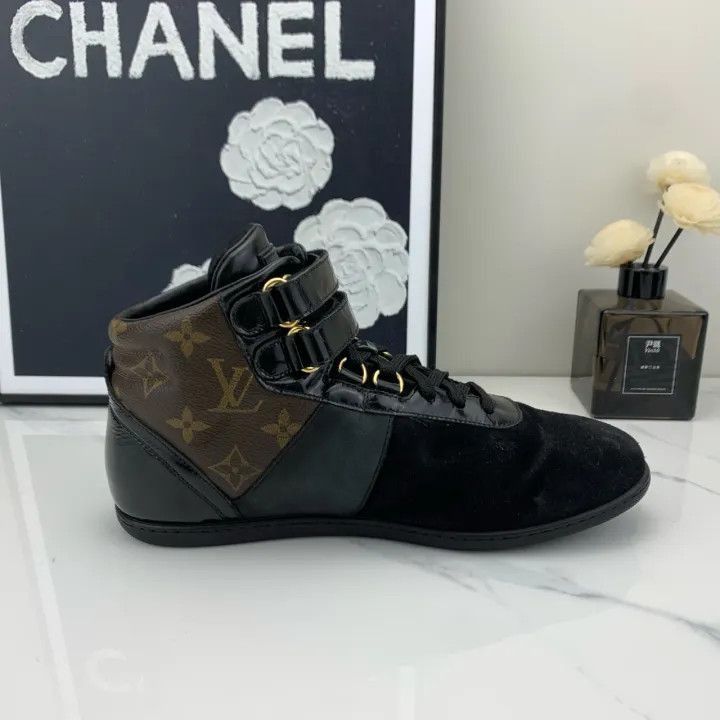 Louis Vuitton Louis Vuitton Black Logo High-Top Sneakers -2508 Size US 6.5 / EU 39-40 - 6 Thumbnail