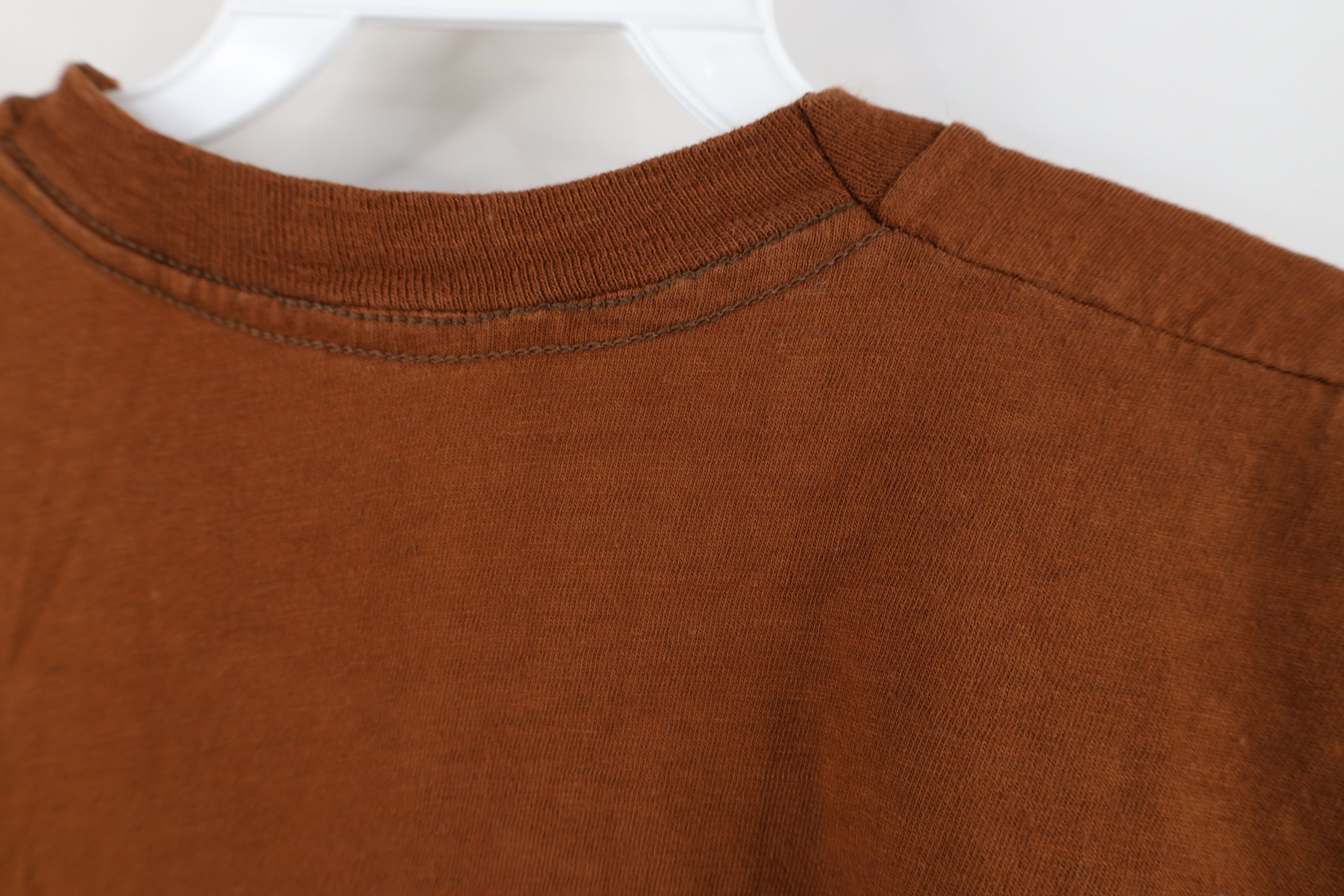 Vintage Vintage 60s 70s Streetwear Blank Cotton T-Shirt Brown USA Size US M / EU 48-50 / 2 - 7 Thumbnail