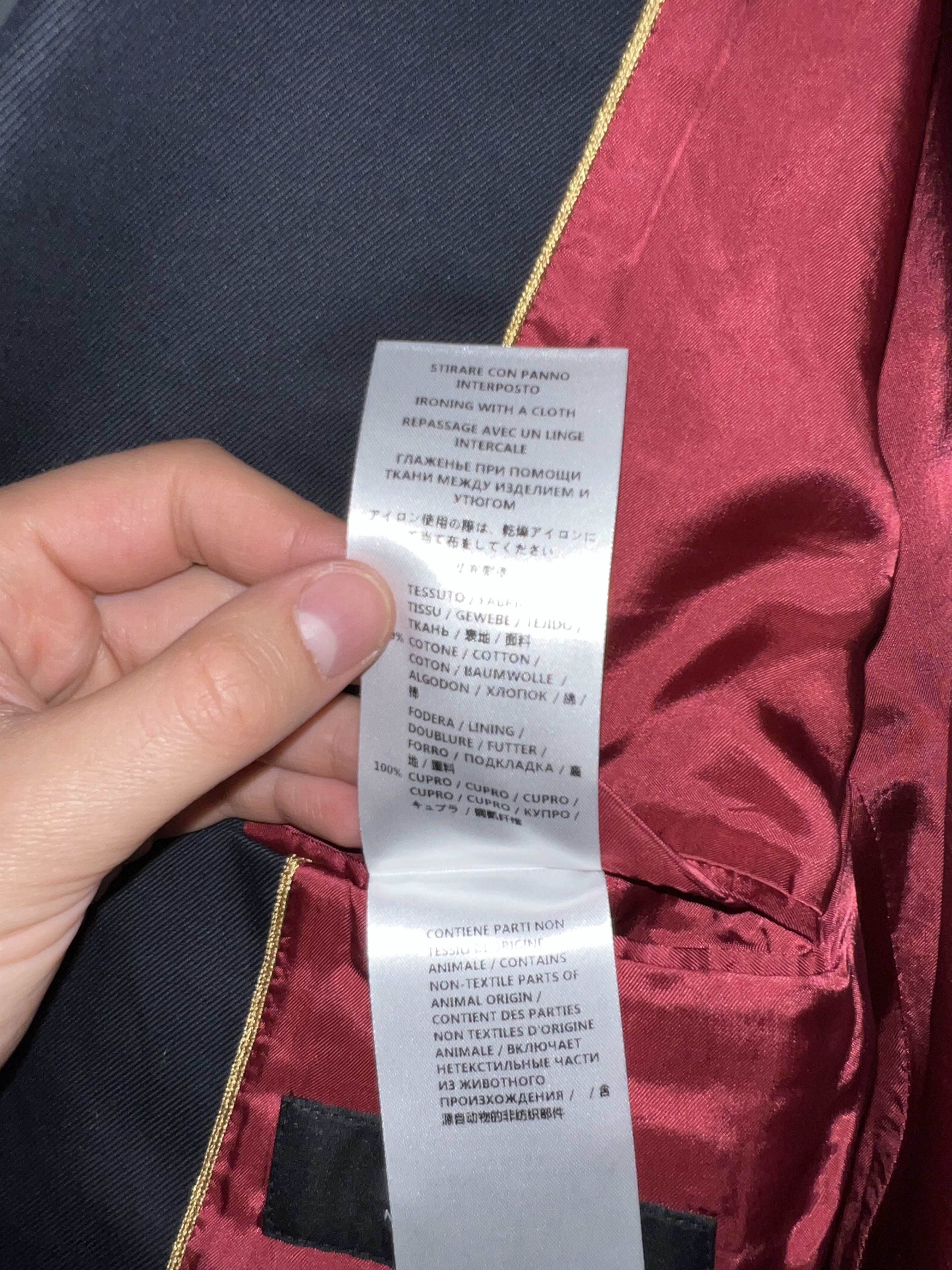 Gucci Gucci Navy Field Jacket with Epaulettes & Red Satin Size 50R Size 50R - 8 Thumbnail