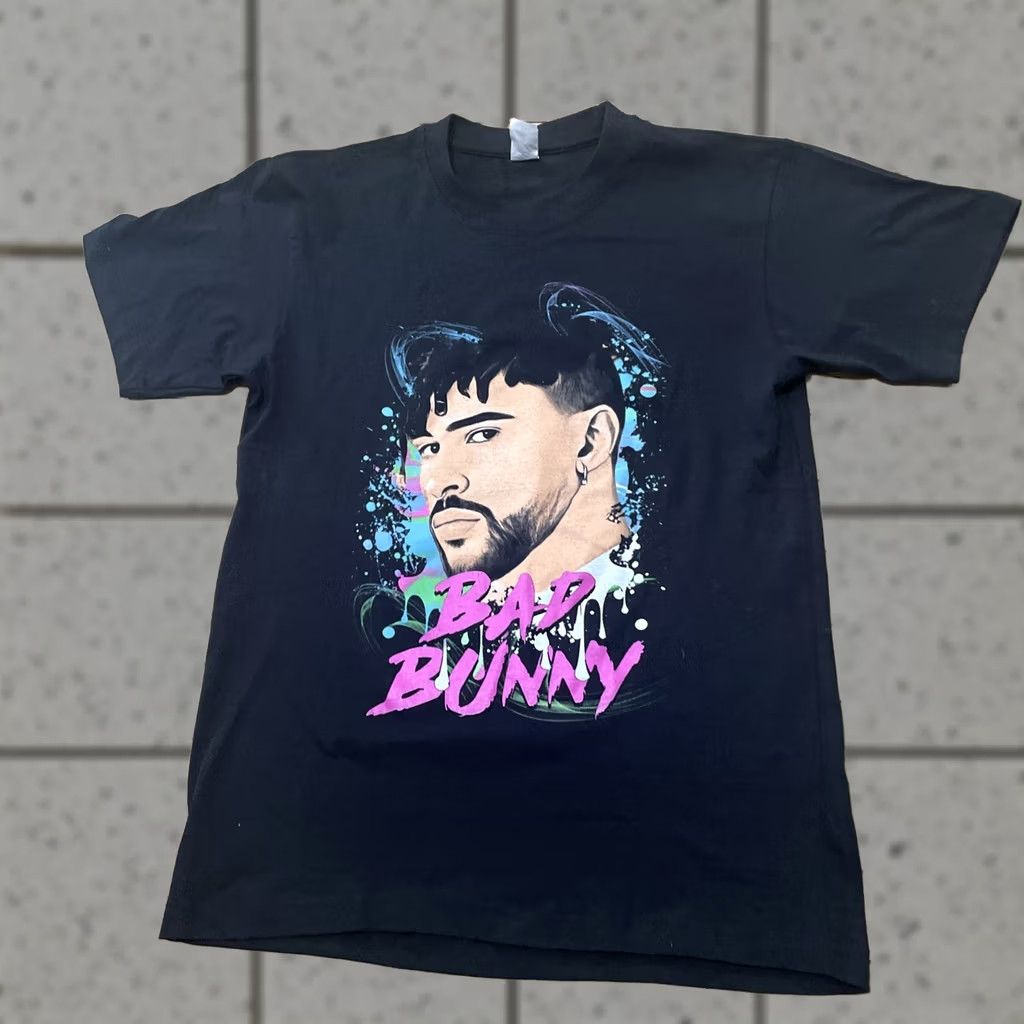 Pinko Bad Bunny T-Shirt Men M Black Pink Graphic Tee Short Sleeve Crew Hip Hop Size US M / EU 48-50 / 2 - 1 Thumbnail