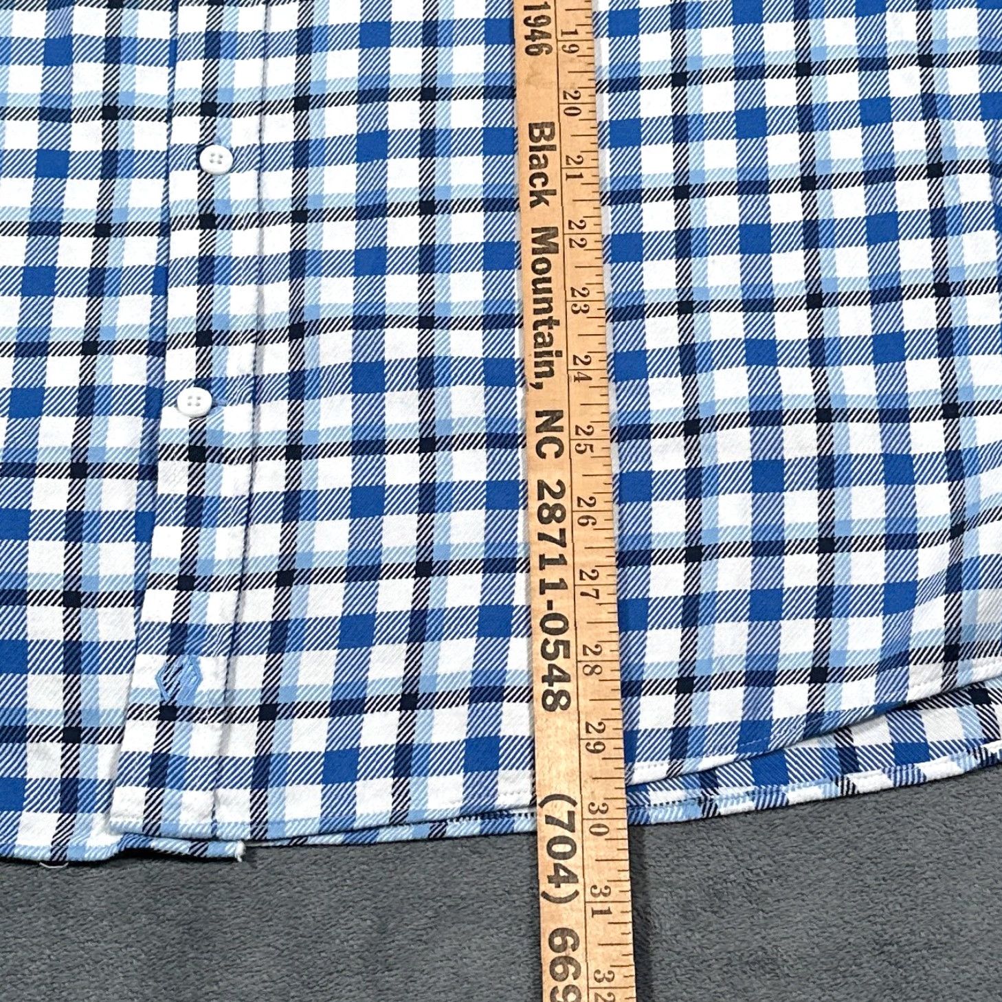 Johnston & Murphy Johnston & Murphy Button-Up Shirt Mens XL Blue White Gingham Check Cotton Twill Classic Casual Size US XL / EU 56 / 4 - 7 Thumbnail