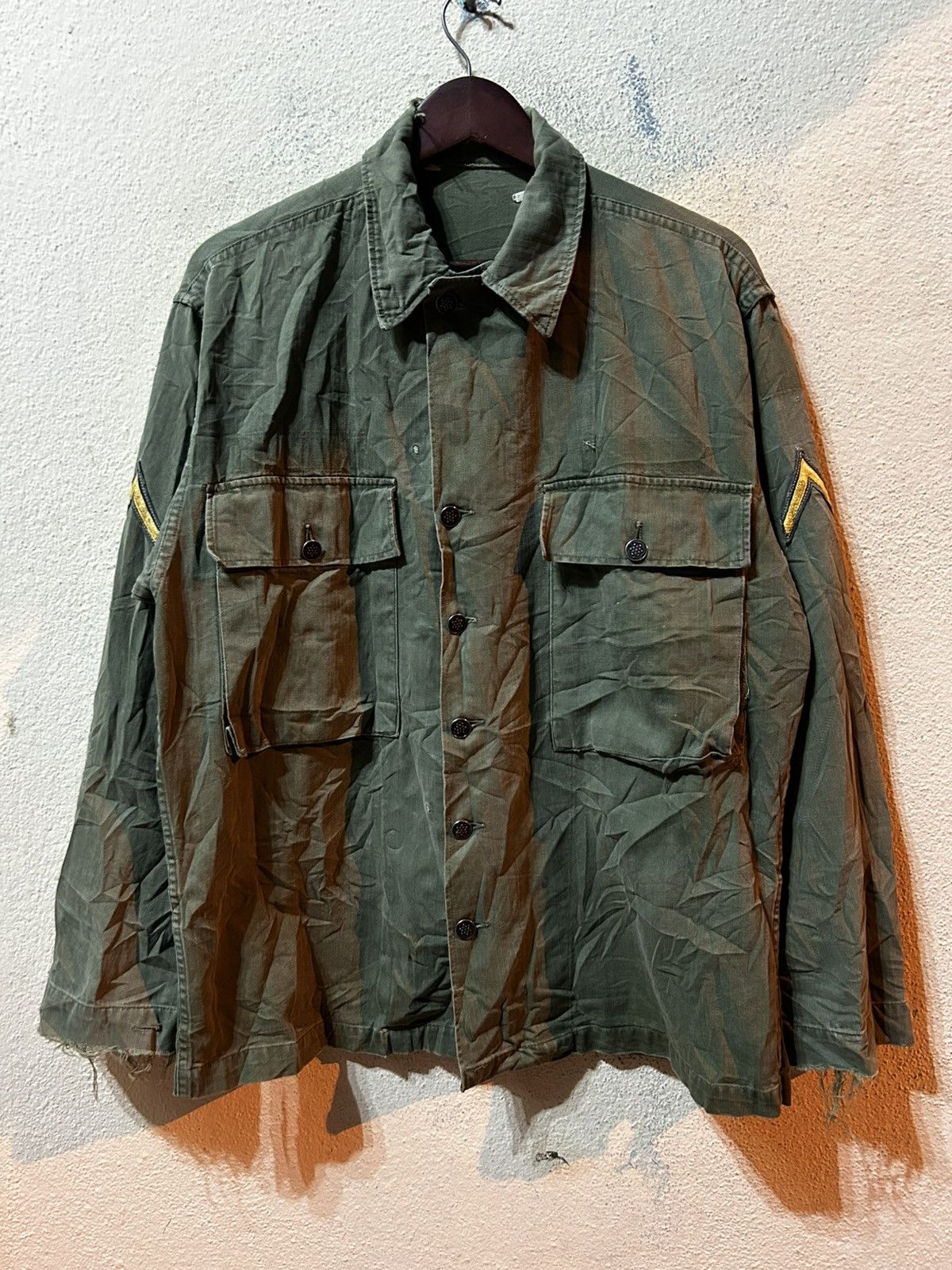 Vintage Vintage 40’s WW2 US ARMY HBT 13 STARS MILITARY SHIRT Size US L / EU 52-54 / 3 - 1 Thumbnail