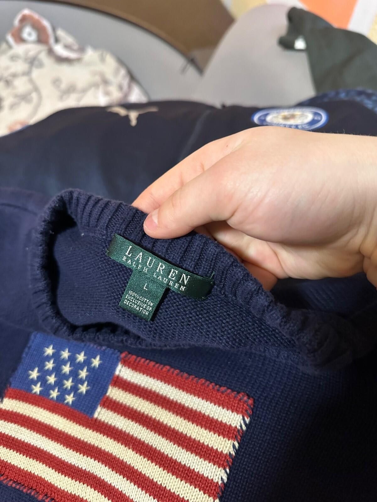 Polo Ralph Lauren Vintage Polo Ralph Lauren American Flag Knit Sweater size L Size L / US 10 / IT 46 - 5 Thumbnail