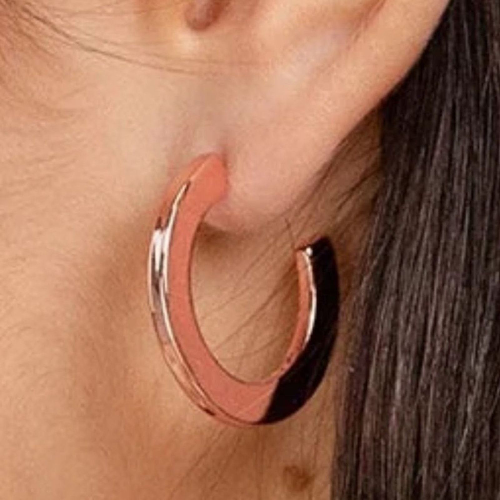 Vintage NWB PAVOI 14K Rose Gold Plated Infinity Hoop Earrings 4mm Size ONE SIZE - 5 Thumbnail