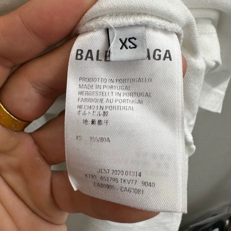 Balenciaga Balenciaga White Scissors Wheat Logo Alphabet Short Sleeve Size US XS / EU 42 / 0 - 4 Thumbnail