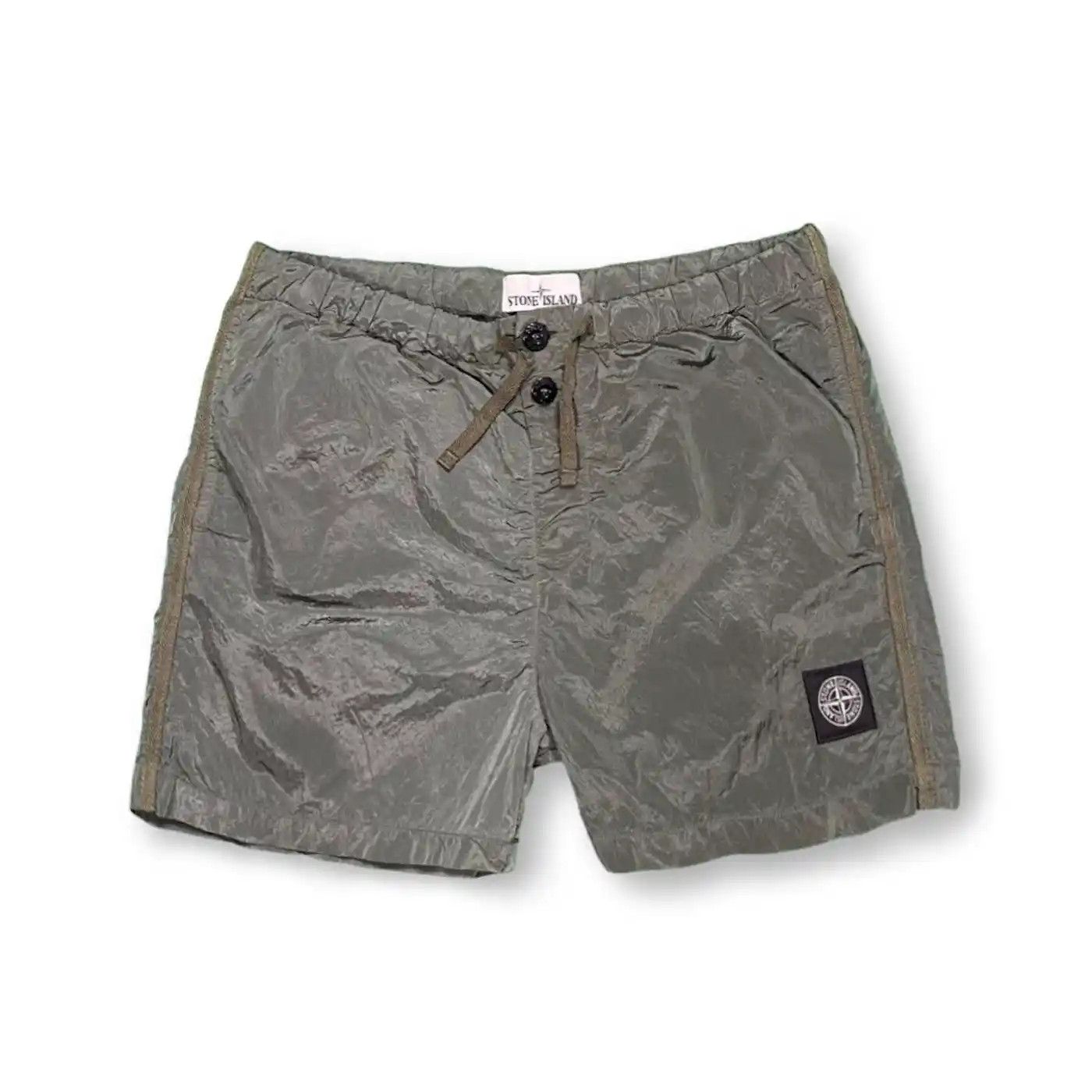 image of Stone Island Nylon Shorts in Green, Men's (Size 30)