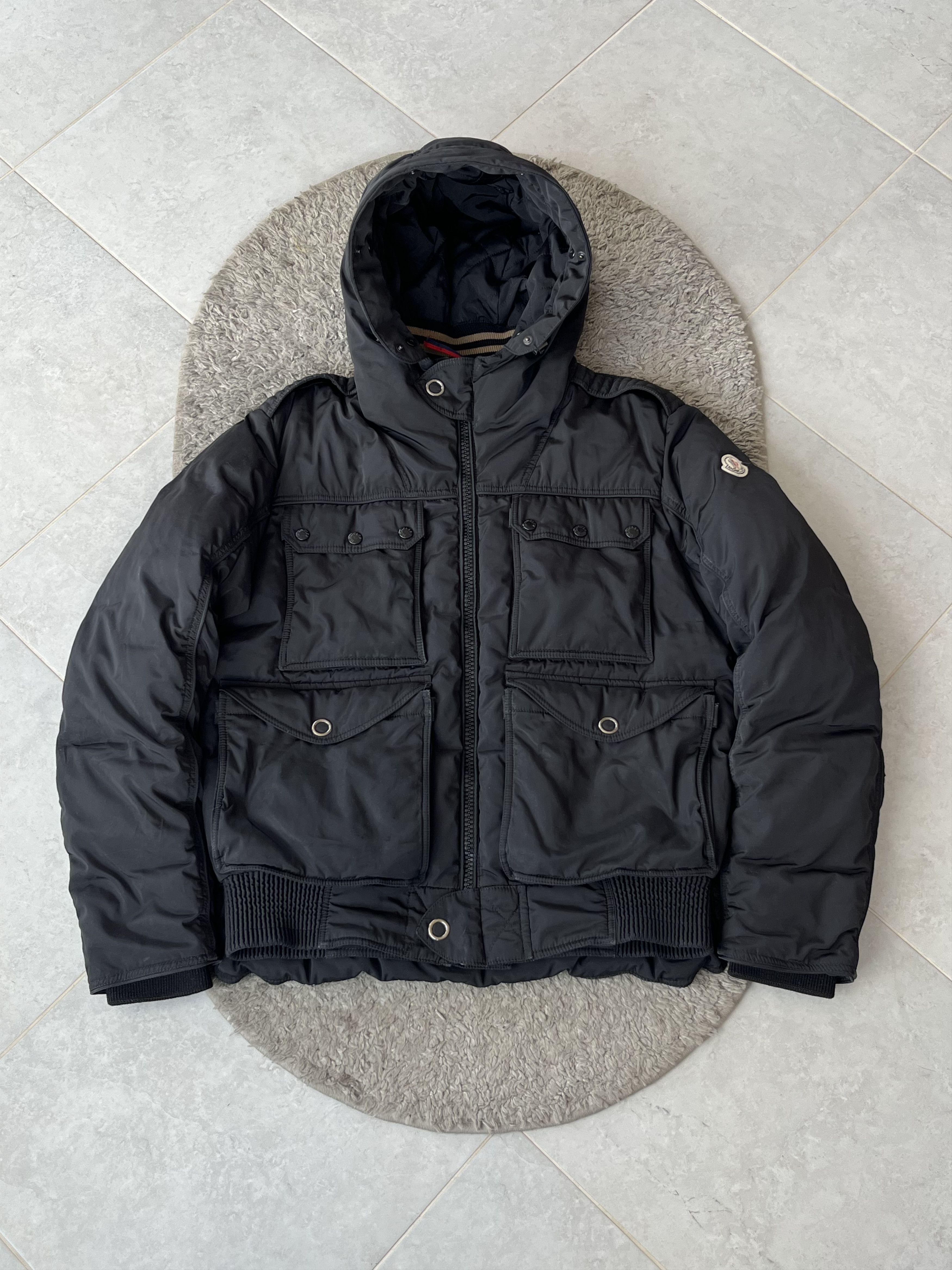 Moncler Moncler x Rolling Stones Ryley Black Leather Bomber Sz 1