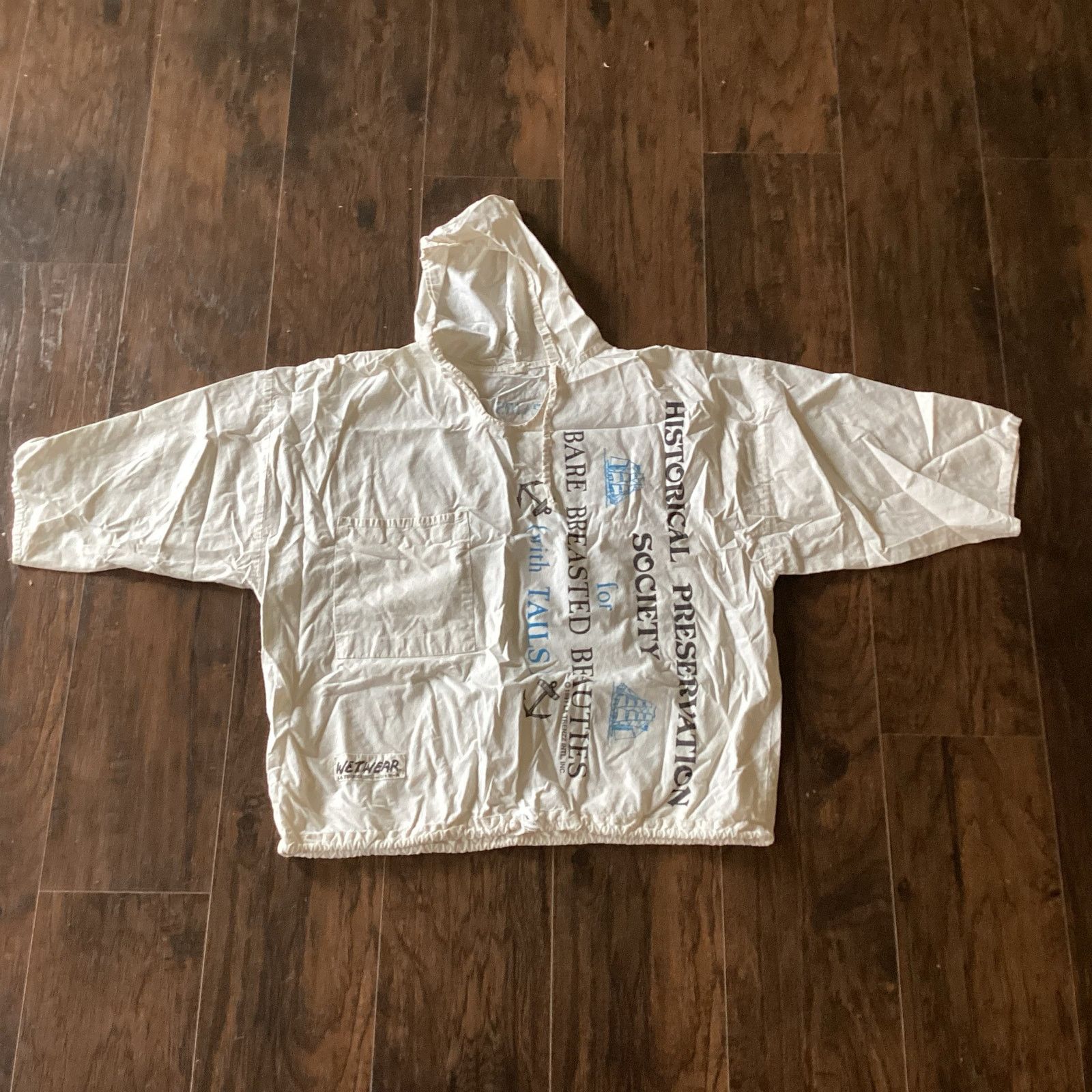 Vintage VTG 90s Mermaid Sail Naked Boating Hooded Shirt Size US L / EU 52-54 / 3 - 1 Thumbnail