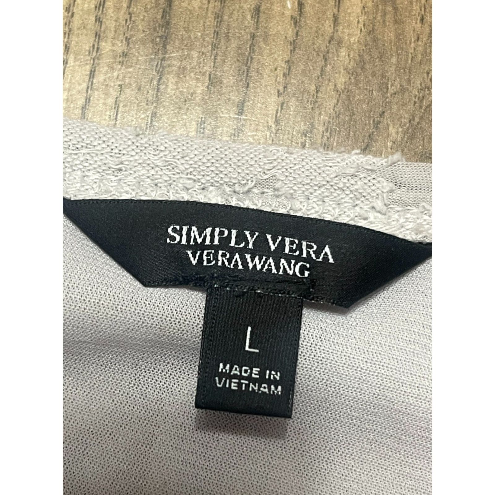 Vintage Vera Wang Blouse Simply Vera Women's Large Gray 3/4 Sleeve Textured Casual Regular Size L / US 10 / IT 46 - 5 Thumbnail