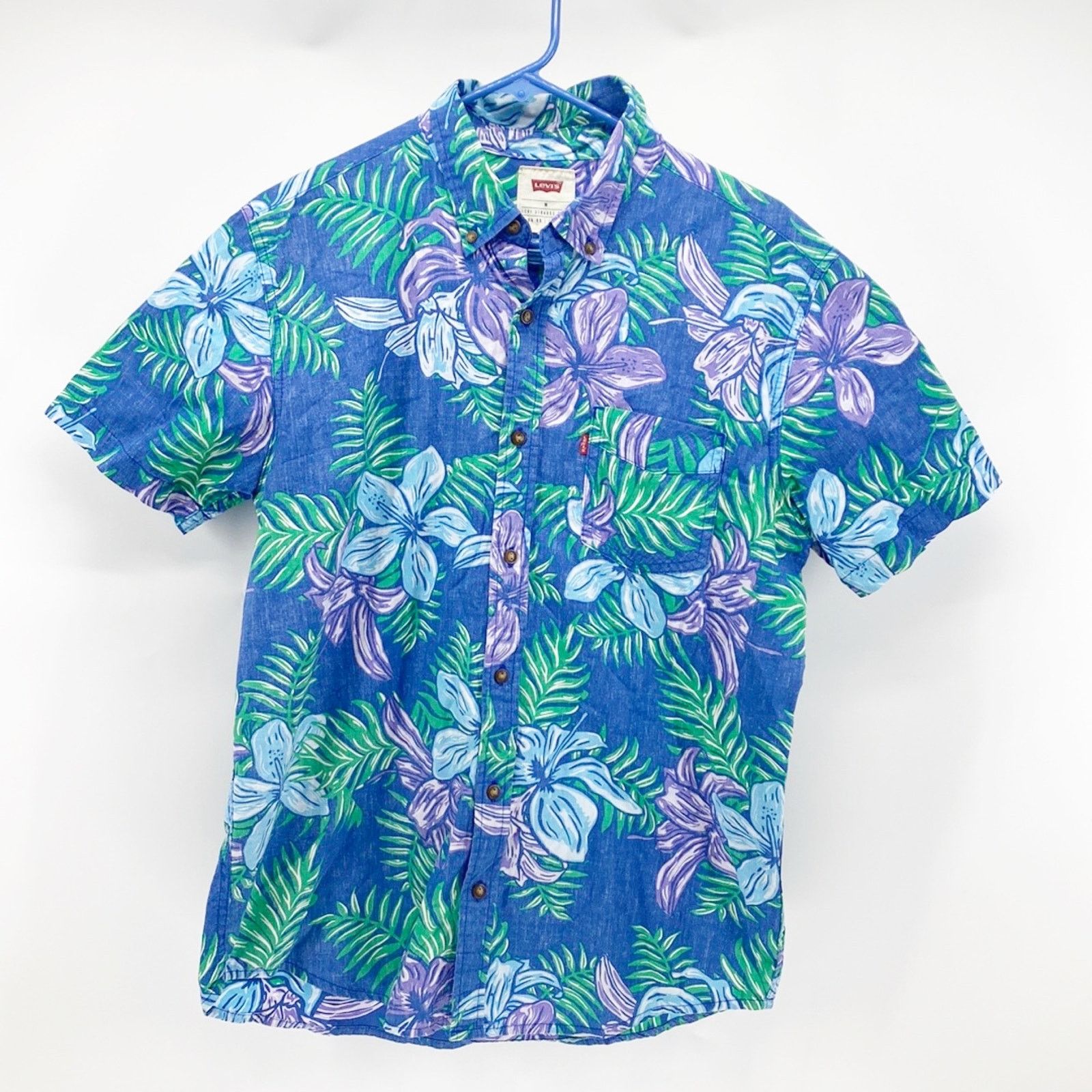 Levi's Levis Hawaiian tropical print Slim Fit button down size M Size US M / EU 48-50 / 2 - 1 Thumbnail