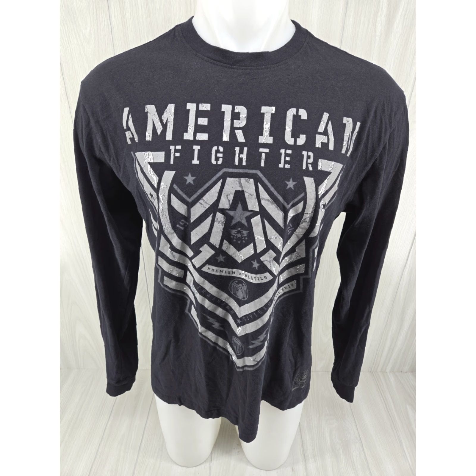 Vintage American Fighter Shirt Mens Large Black Long Sleeve Graphic MMA Size US L / EU 52-54 / 3 - 2 Thumbnail