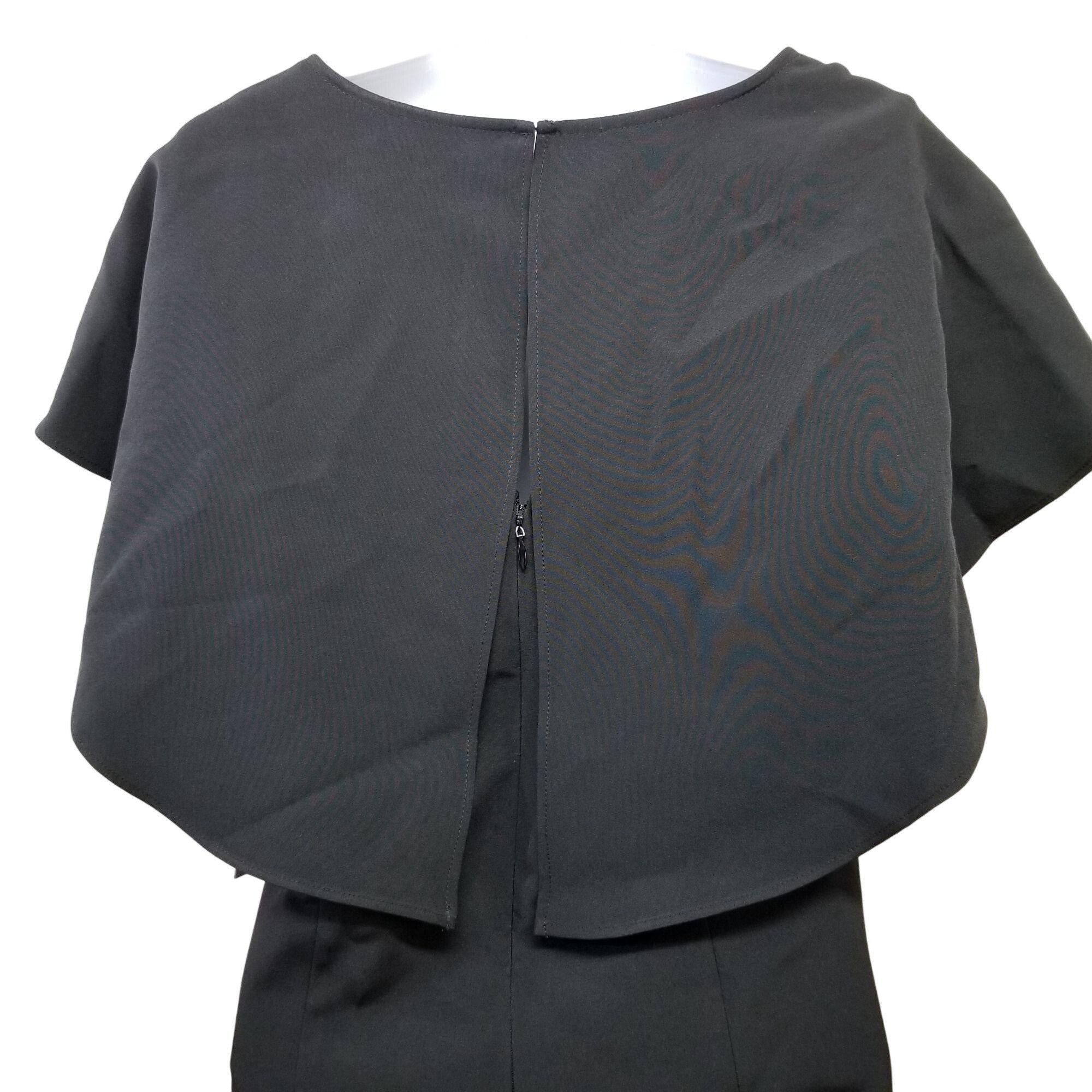 Nanette Lepore Nanette Lepore 8 Black Cape Dress Overlay V Neck Formal Part Size M / US 6-8 / IT 42-44 - 7 Thumbnail