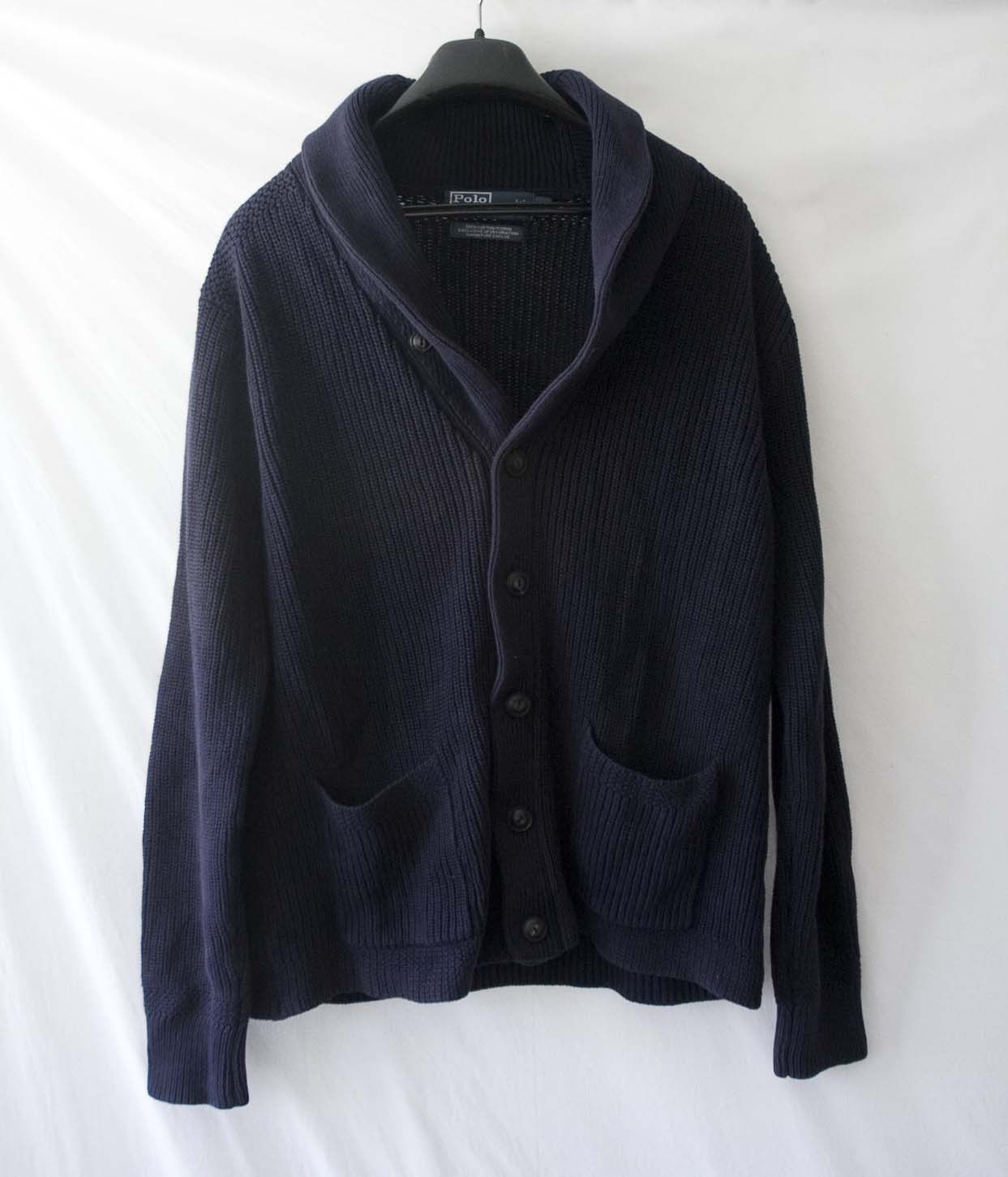 Ralph Lauren Ralph Lauren Shawl Sweater Cardigan Size L Cotton Dark Blue Size US L / EU 52-54 / 3 - 1 Thumbnail