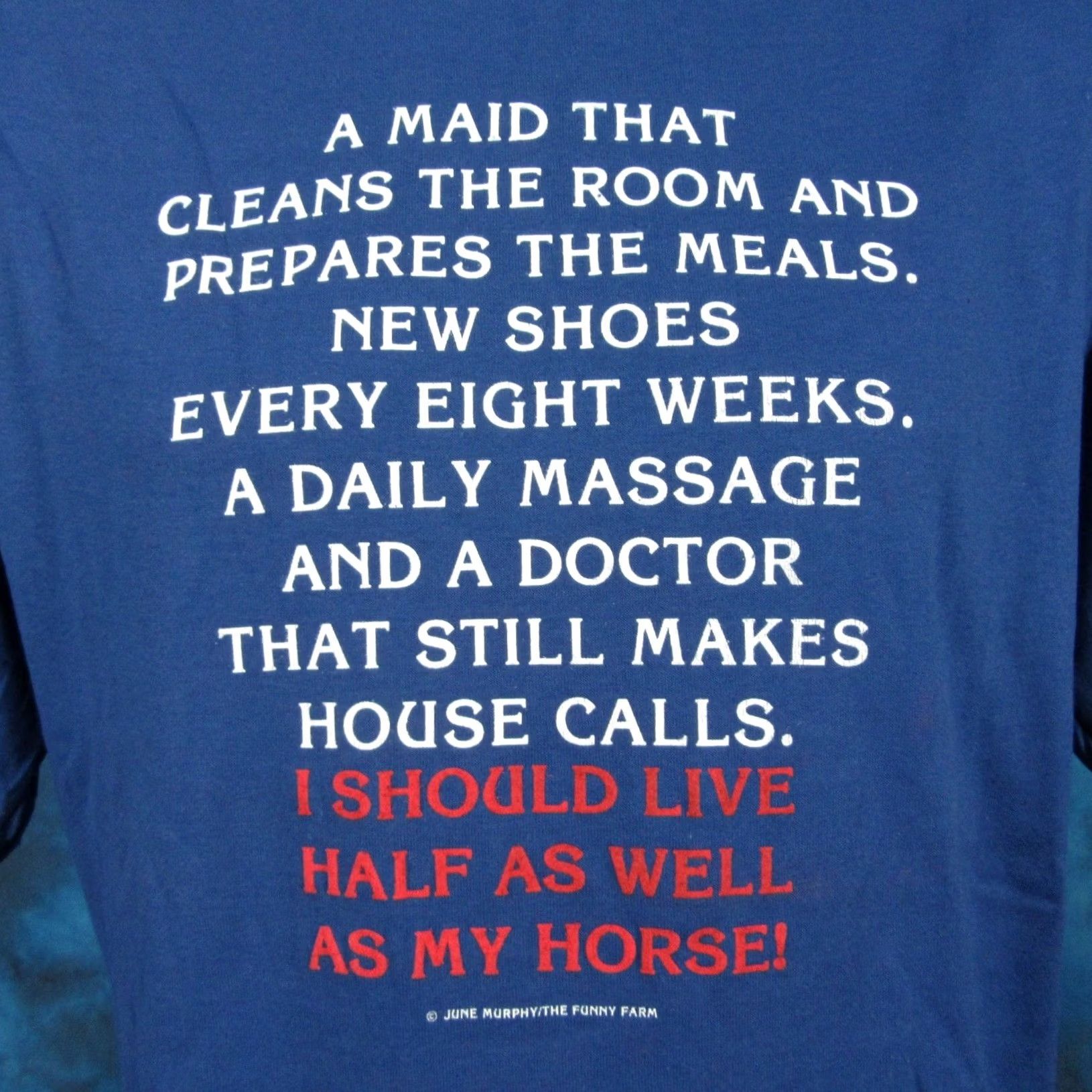 Olive NOS vintage I SHOULD LIVE HALF AS WELL AS MY HORSE PAPER THIN T-Shirt M/L Cowboy Men Size US M / EU 48-50 / 2 - 2 Thumbnail