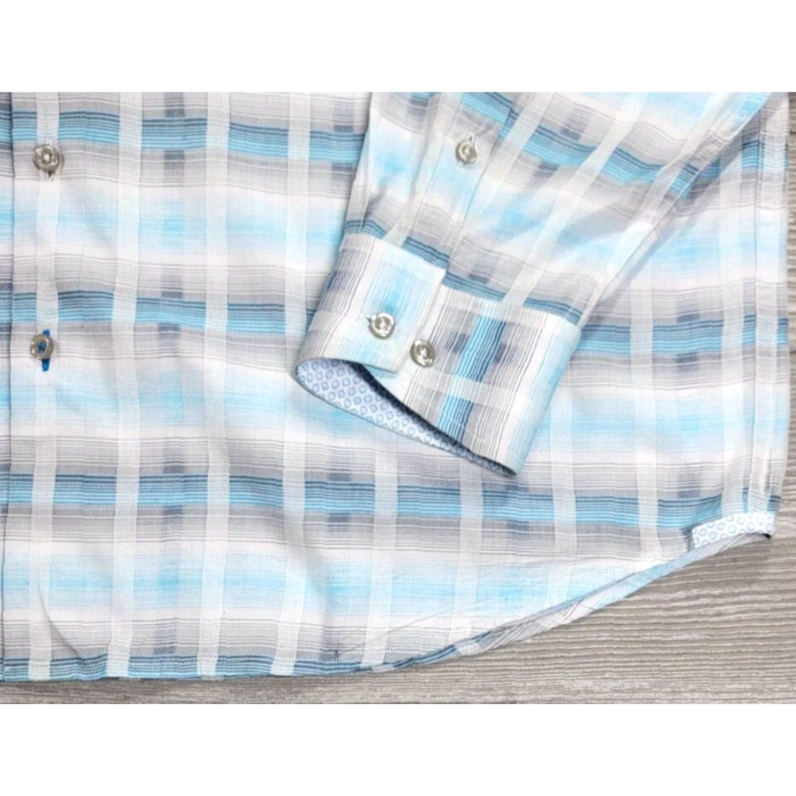 Tommy Bahama Tommy Bahama Mirage Plaid Shirt Island Blue Silk Cotton Blend Long Sleeve XXL XL? Size US XL / EU 56 / 4 - 6 Thumbnail